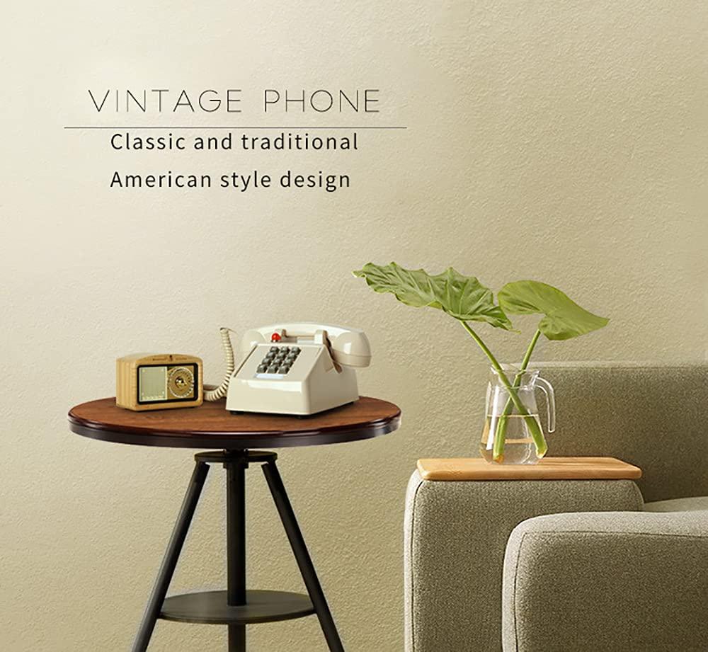 SOUJOY Vintage Cord Phone, Retro Landline Phone with Volume Control, Old Fashioned Loud Ringer Desk Phone for Home and Office, Beige - Image 6