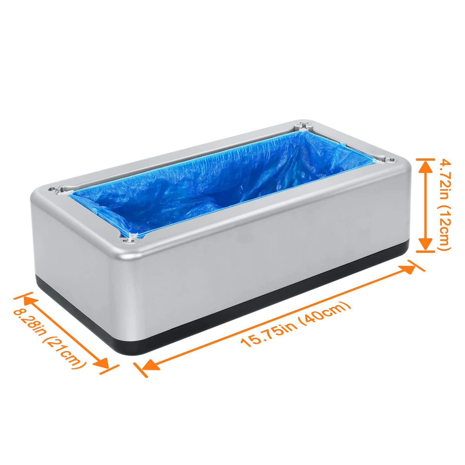 Blemoacha Automatic Shoe Covers Dispenser,200 Pcs Shoe Cover Indoors Disposable,Booties for Portable Machine Fits One Size,Shoes Cover Protect Floor for House, Office, Silver - Image 3