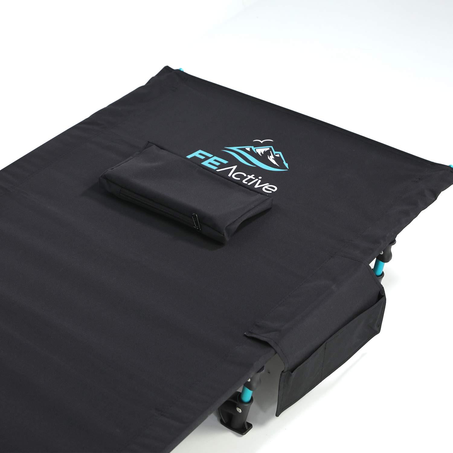 FE Active Folding Camping Cot - Lightweight, Compact & Portable Camping Bed, Comfortable Sleeping Cots for Adults & Kids - Camp Cot Fits Single Air Mattress Pad|Designed in California, USA - Image 8