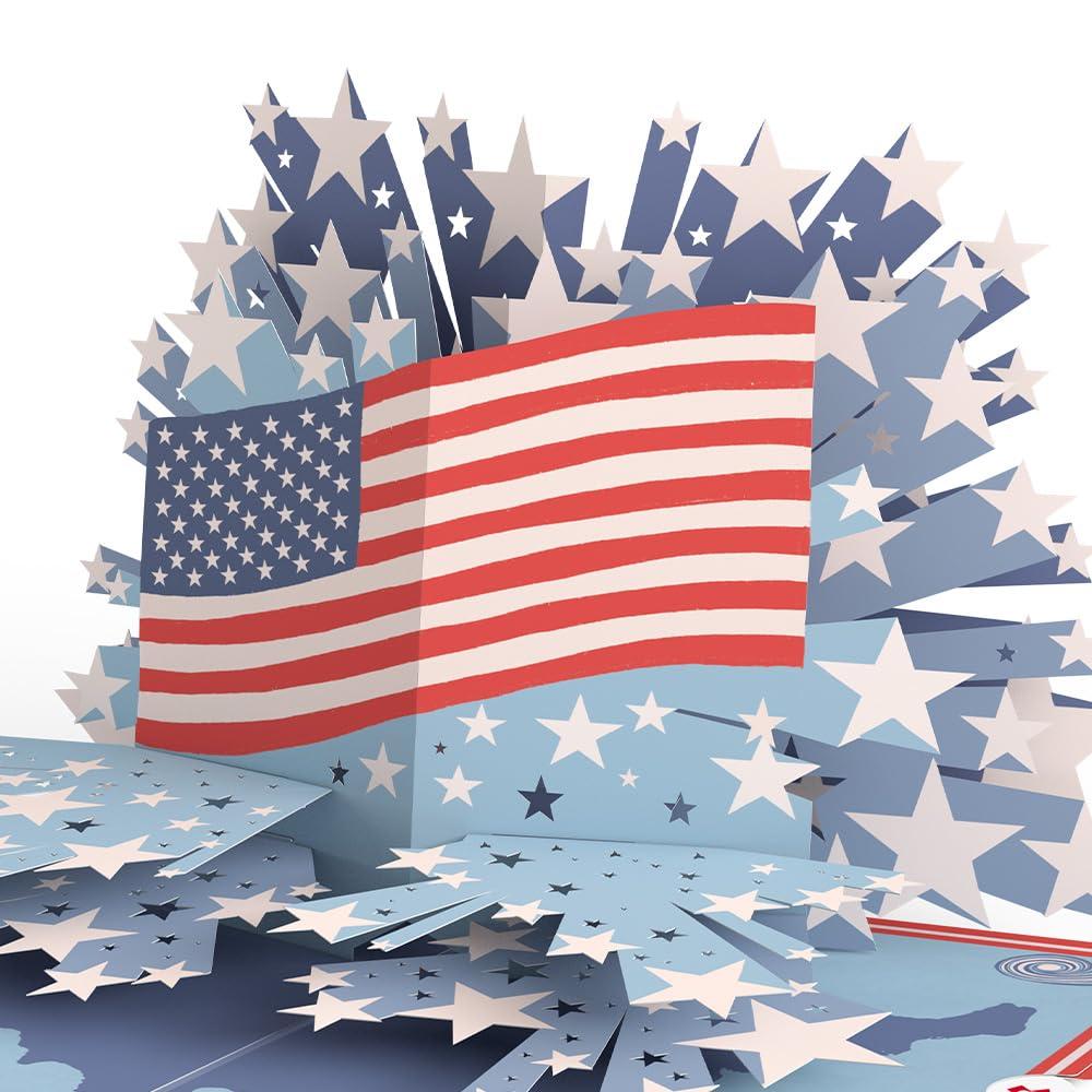 Lovepop 4th of July Independence Day Pop-Up Card for Her and Him - 3D Greeting Cards for Boys, Girls, Men, Women - From Sea to Shining Sea - 5" x 7" Card - Blank Notecard and Envelope Included - Image 2