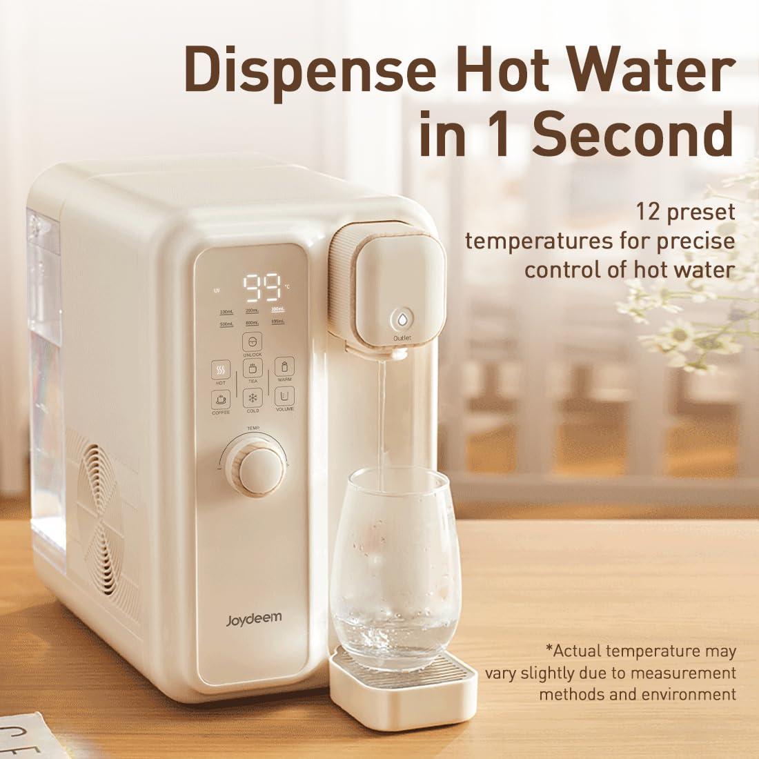 Joydeem Instant Hot & Cold Water Dispenser, Automatic Tea & Coffee Brewer, Adjustable Temperature and Volume, BPA Free, 3.5L 120Oz - Image 4