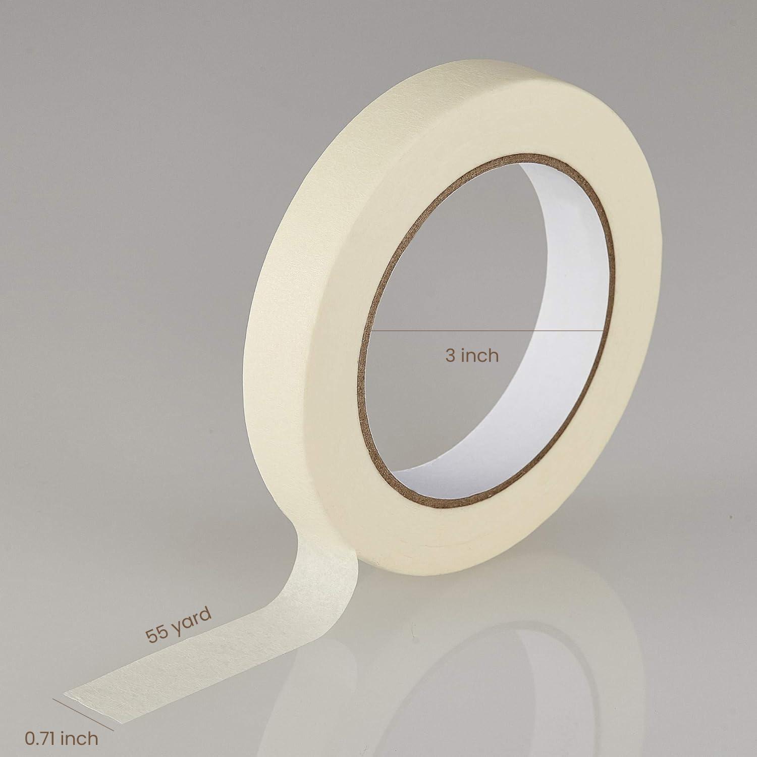 Lichamp Masking Tape 10 Pack General Purpose Beige White Color, 0.75 inch x 55 Yards x 10 Rolls (550 Total Yards), for Painting, Home, Office, School Stationery, Arts, Crafts etc. (3004) - Image 4