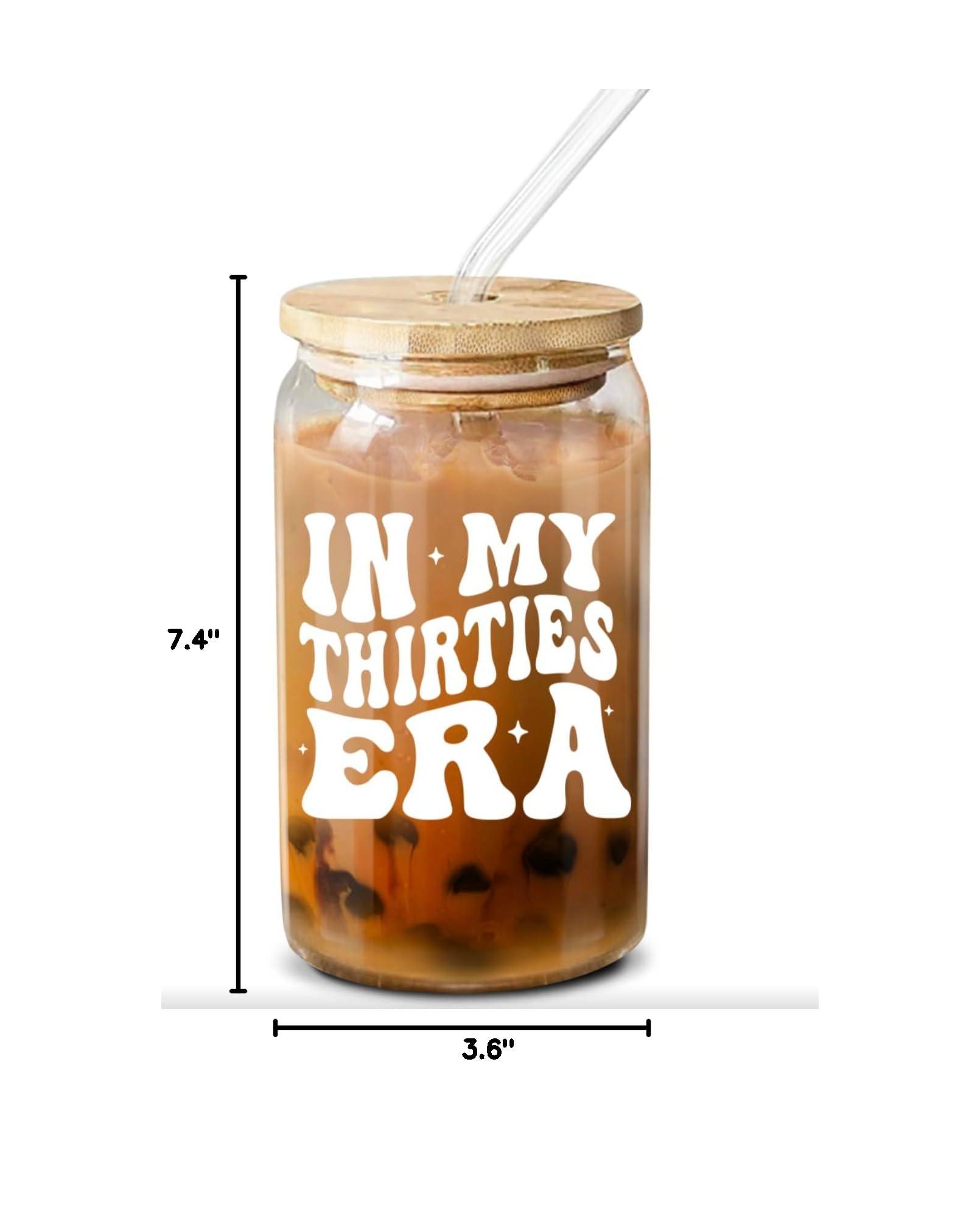 NewEleven 30th Birthday Gifts For Women - 30s Birthday Decorations - 30 Year Old Gifts For Her, Woman, Sister, Mom, Daughter, Best Friend - In My Thirties Era Glass - 16 Oz Coffee Glass - Image 3