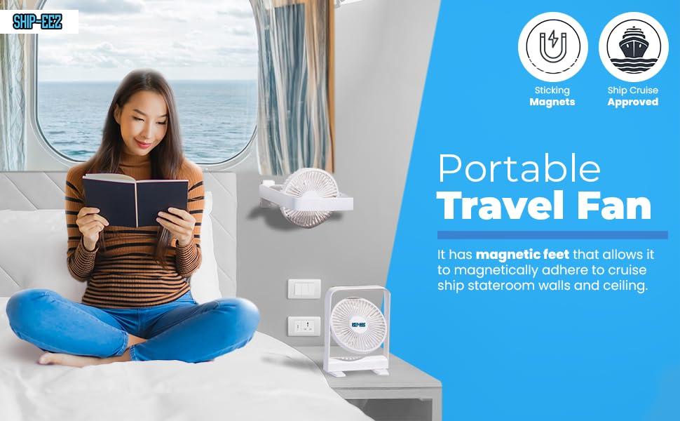 SAILPAK Ship-EEZ Cruise Ship Approved Fan, Magnetically Hangs from Stateroom Ceilings and Walls, The Original Cruise Fan - Image 5