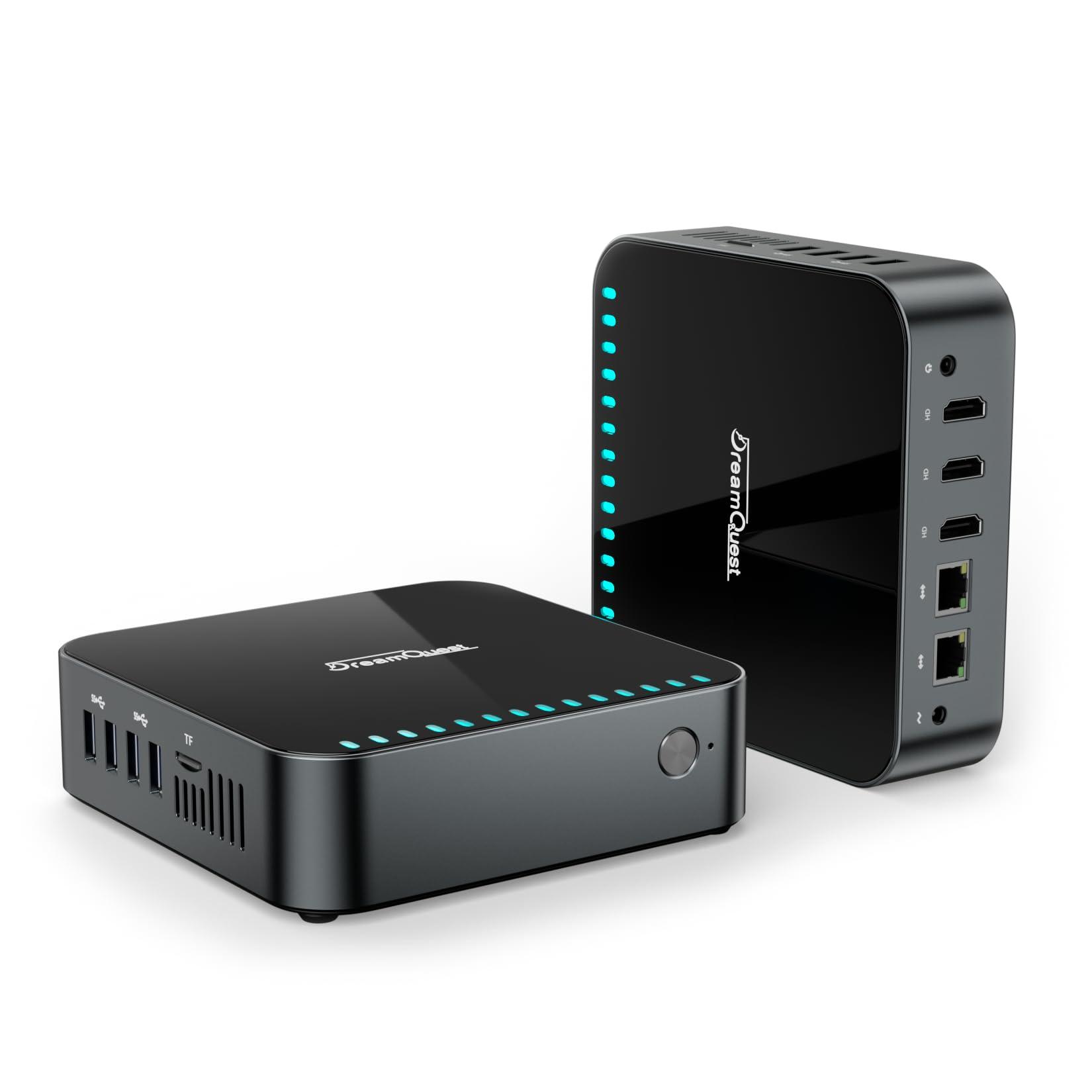 DreamQuest N150 Mini PC Come with OS, Intel N150 (up to 3.6GHz) Mini Desktop Computers 16GB DDR4 512GB M.2 SSD, Support 4K@60Hz, HDMI, USB,WiFi5,BT4.2, Dual LAN