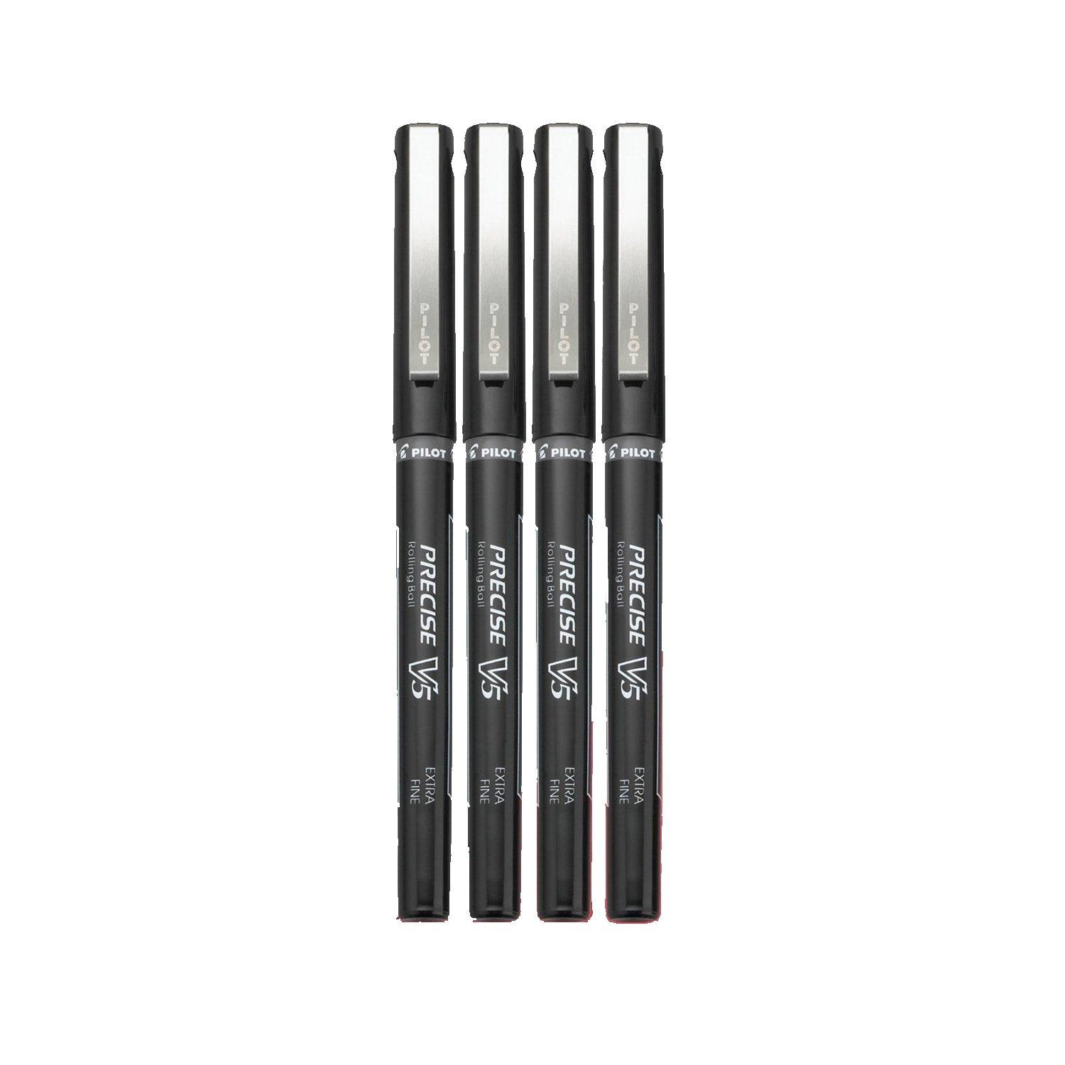 Pilot, Precise V5, Capped Liquid Ink Rolling Ball Pens, Extra Fine Point 0.5 mm, Black, Pack of 4 - Image 3