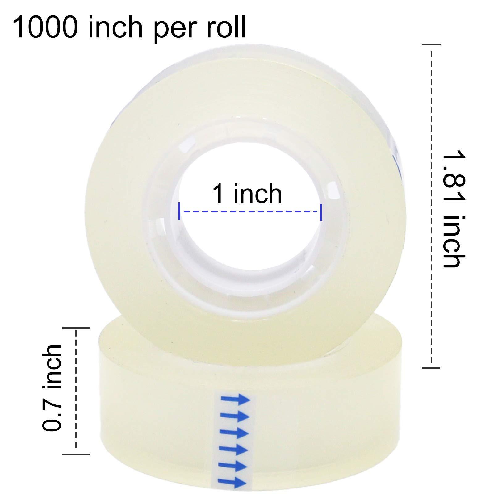OWLKELA 6 Rolls Transparent Tape Refills, Clear Tape, All-Purpose Transparent Glossy Tape for Office, Home, School - Image 3