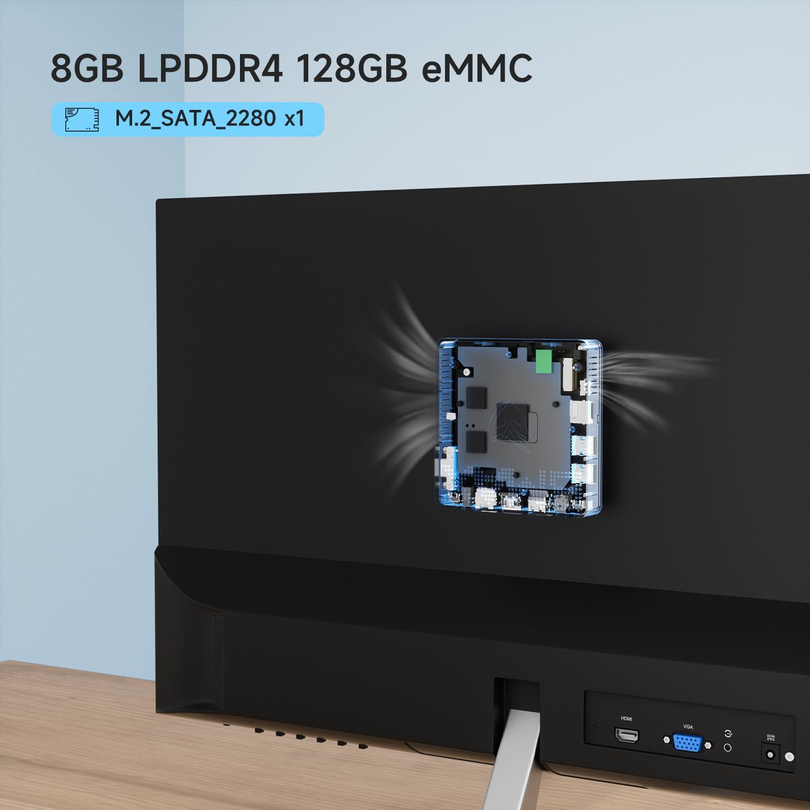 Bmax Mini PC B1 Pro 8GB LPDDR4 /128GB eMMC, Intel Gemini Lake N4000 (Up to 2.6 GHz), Support 512GB/2TB M.2 SSD Expansion, 2.4G/5G Dual WiFi BT4.2, 4K Dual Display Micro Computer - Image 7