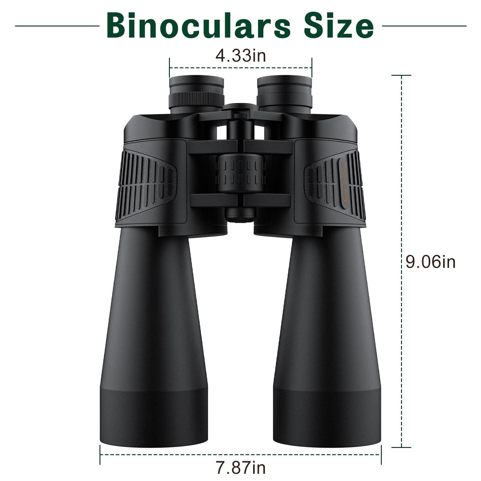 20x70 Binoculars for Adults High Powered - Aurosports HD Binoculars with Clear Low Light Vision - BAK4 Prism Large View for Bird Watching Hunting Travel Outdoor Sports Cruise - Image 8