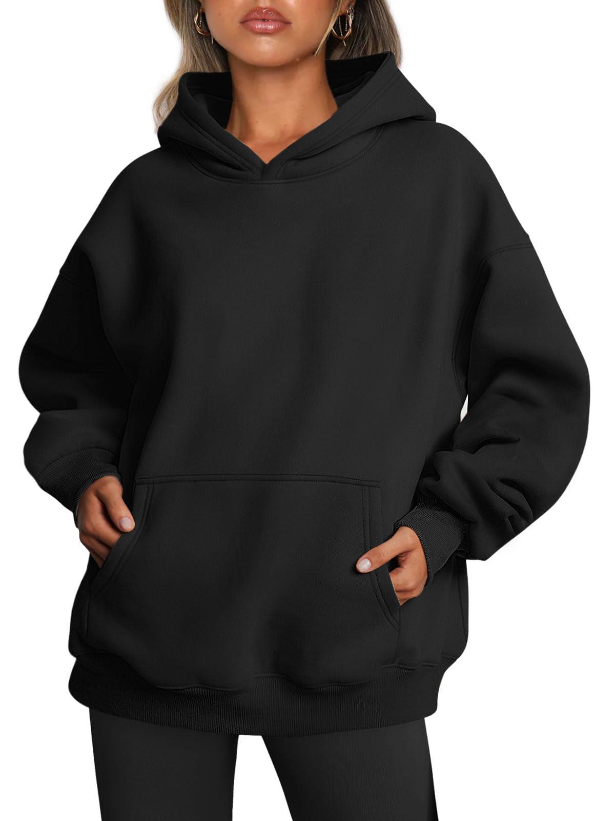 Trendy Queen Womens Oversized Hoodies Fleece Sweatshirts Sweaters Spring Outfits 2025 Pullover Fall Winter Clothes