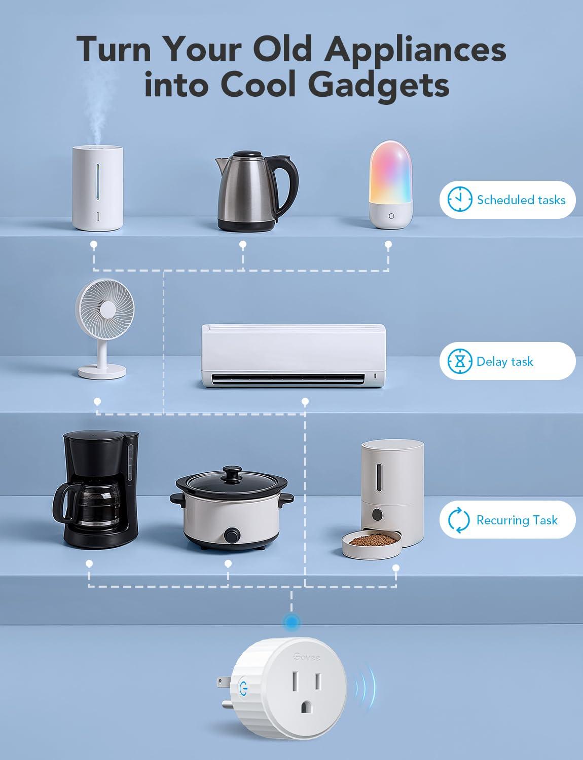 Govee Smart Plug, WiFi Plugs Work with Alexa & Google Assistant, Smart Outlet with Timer & Group Controller, WiFi Outlet for Home, No Hub Required, ETL & FCC Certified, 2.4G WiFi Only, 4 Pack - Image 3