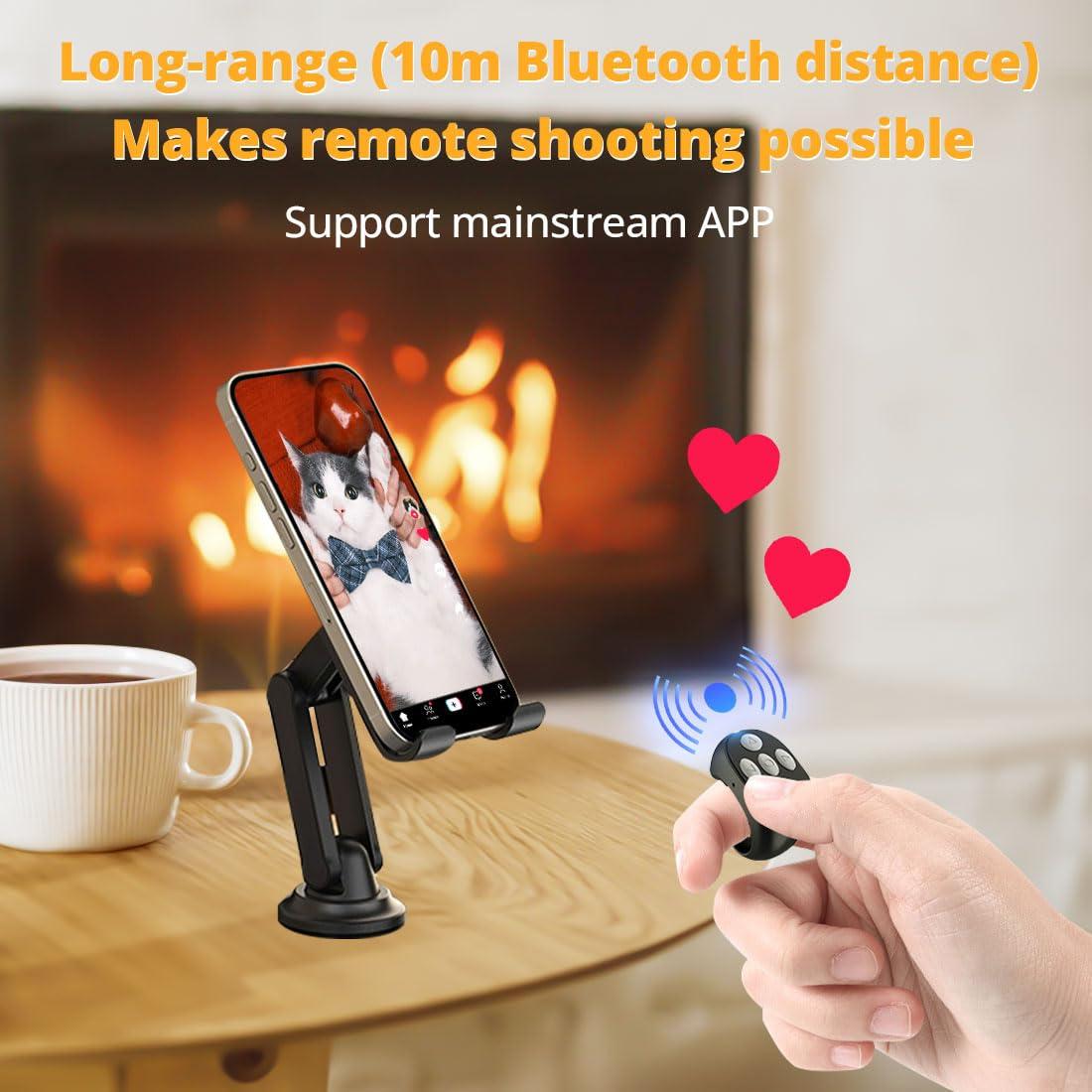 New Wireless Bluetooth Remote Control, Video Scrolling Ring Remote Control Page Turner Bluetooth Ring Scroller, Scrolling Rings Rechargeable Camera Video Remote (Black) - Image 2