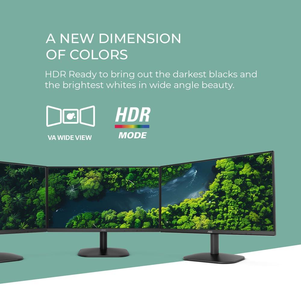 AOC 22B2HM2 22" Full HD (1920 x 1080) 100Hz LED Monitor, Adaptive Sync, VGA x1, HDMI x1, Flicker-Free, Low Blue Light, HDR Ready, VESA, Tilt Adjust, Earphone Out, Eco-Friendly - Image 3