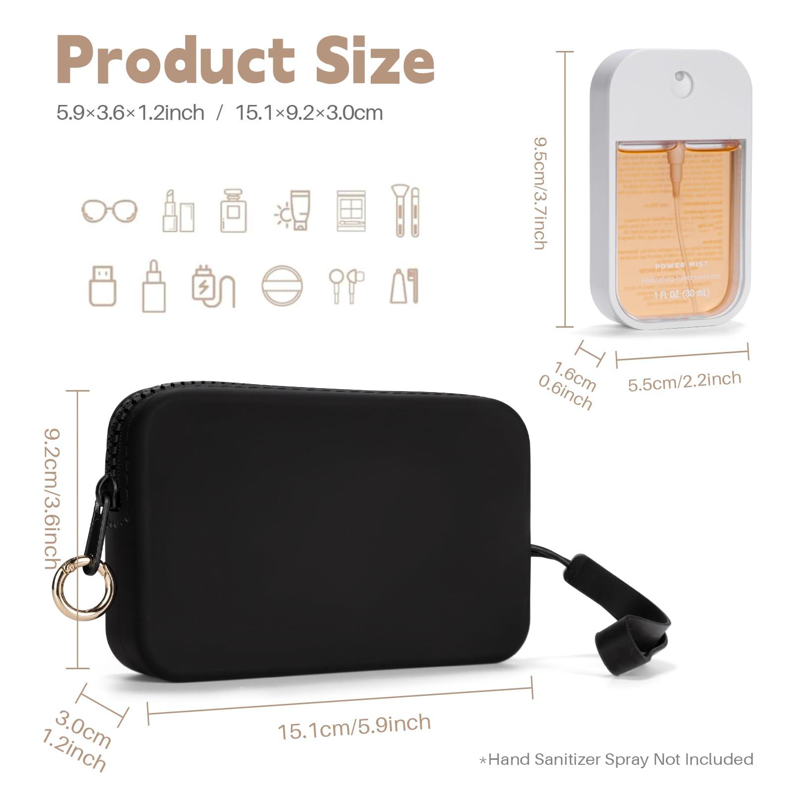 Playexen Hand Sanitizer Spray Case Compatible with T0uch-land, Silicone Hand Sanitizer Holder Bag with Ring Buckle, Zippered Pouch for Glow Mist and Power Mist (Pink) - Image 2