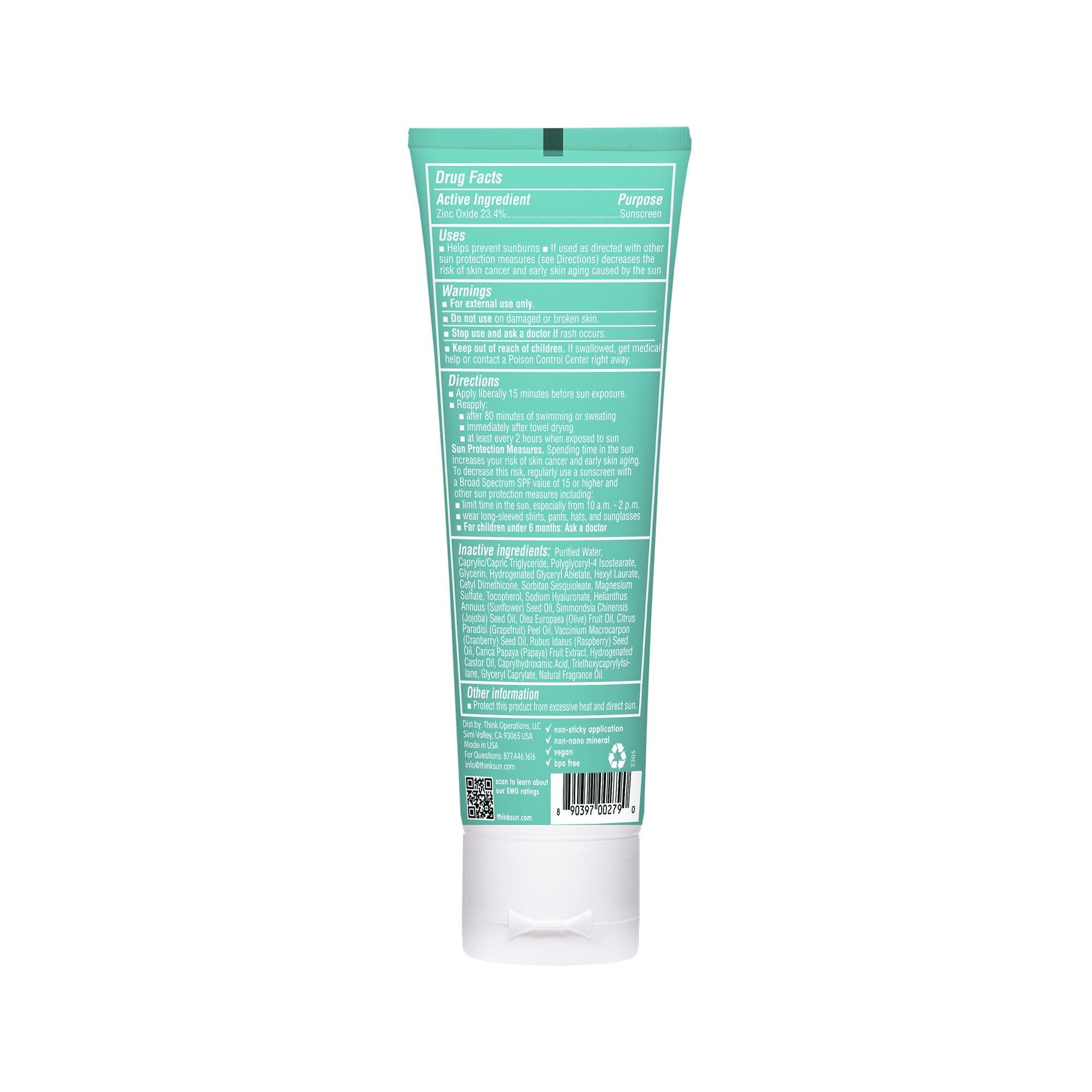 Thinkkids Safe Mineral Sunscreen SPF 50+, 3 Fl Oz, Natural, Water Resistant Reef Safe Sunscreen for Children, Broad Spectrum UVA/UVB Sun Screen - Image 2