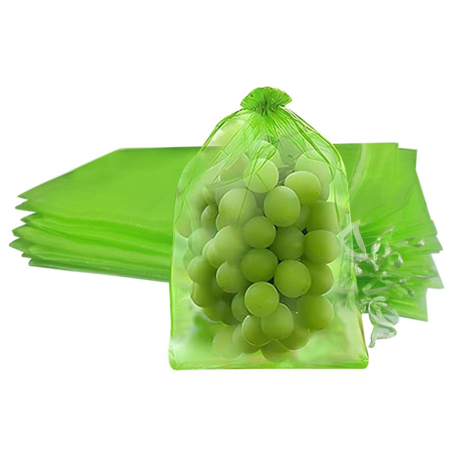 Fruit Protection Bags 100 Pack–Mesh Bags for Fruit Trees, Breathable Garden Fruit Protection Bags with Drawstring– Reusable Fruit Nets(4"*6")