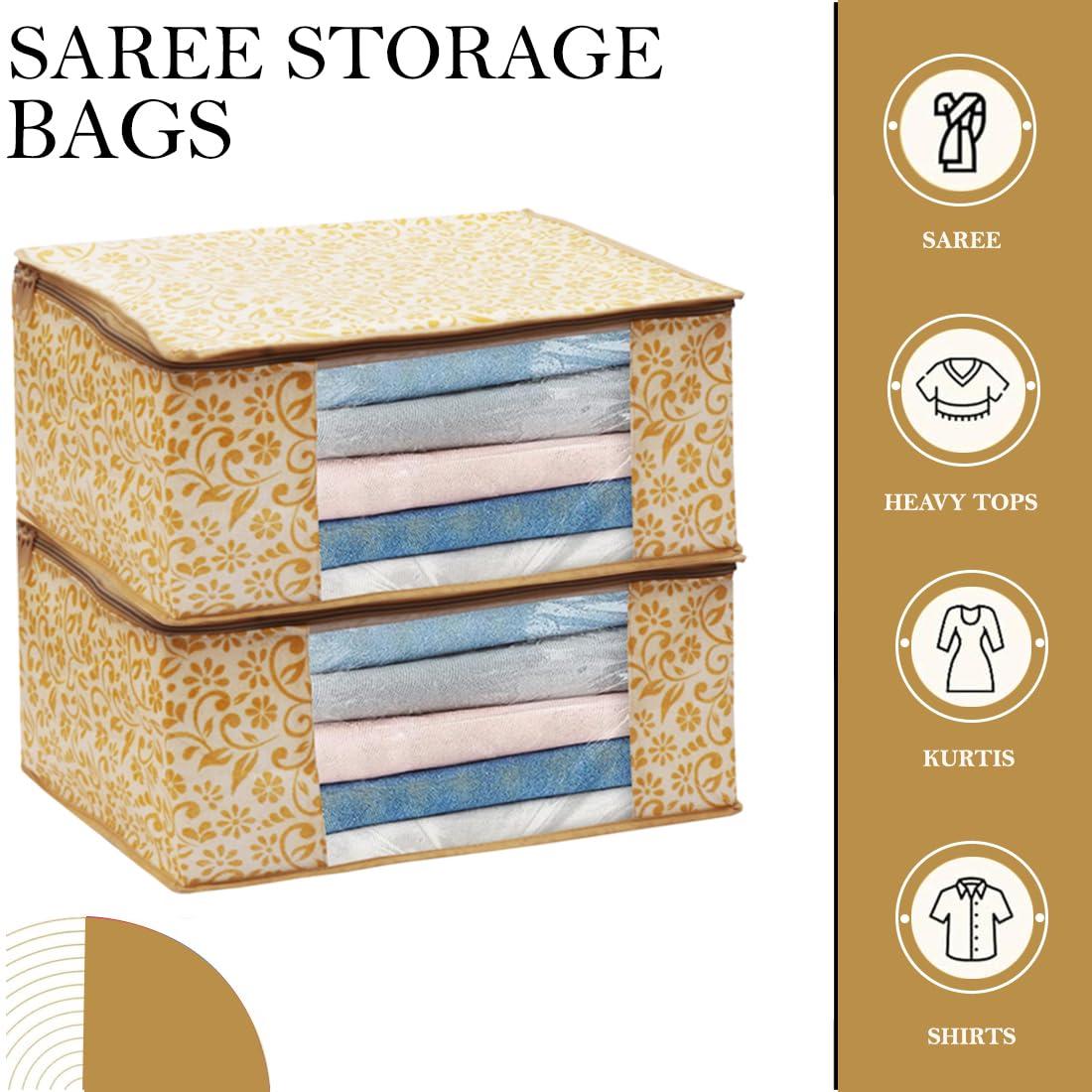 ANKIT INTERNATIONAL Non Woven Saree Cover Storage Bags for Clothes/Cloth storage bag | (PACK OF 7) - Image 3