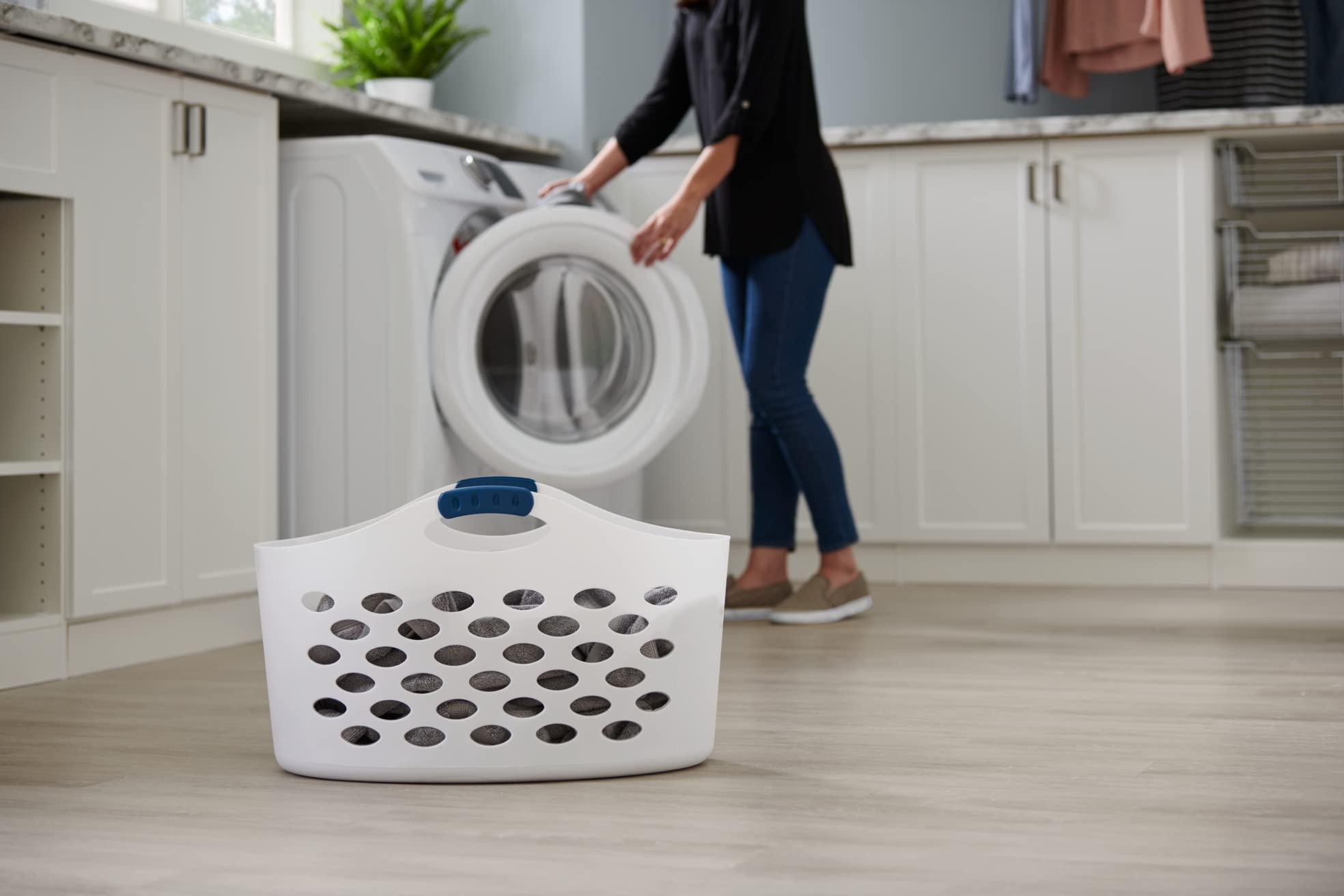 Rubbermaid 1.5 Bushel Capacity Durable Versatile Flex N Carry Portable Flexible Laundry Basket With Convenient Carrying Handles, White, Organization and Storage for Laundry/Garage/Home - Image 9