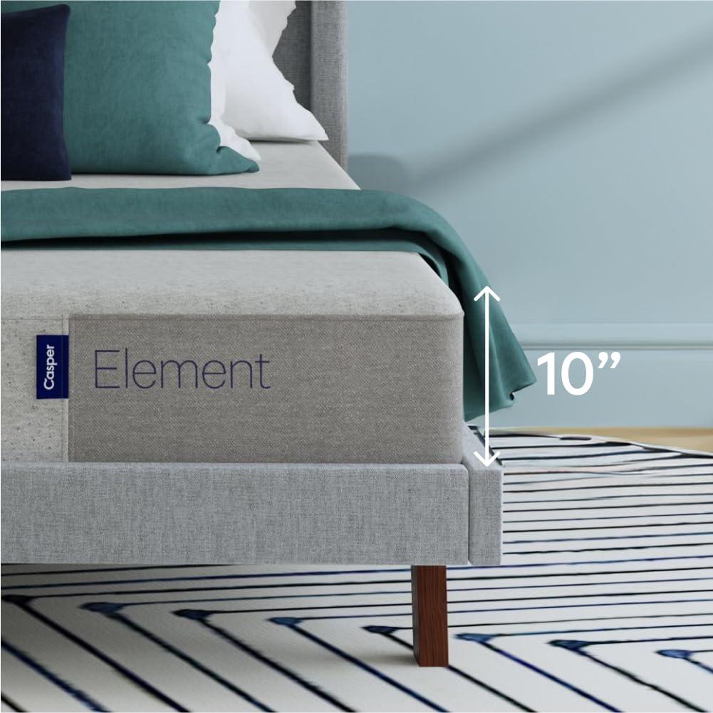 Casper Sleep Element, Medium Firm Mattress, King Size - Memory Foam + Support - 100-Night Trial - CertiPUR-US Mattress, Grey - Image 4