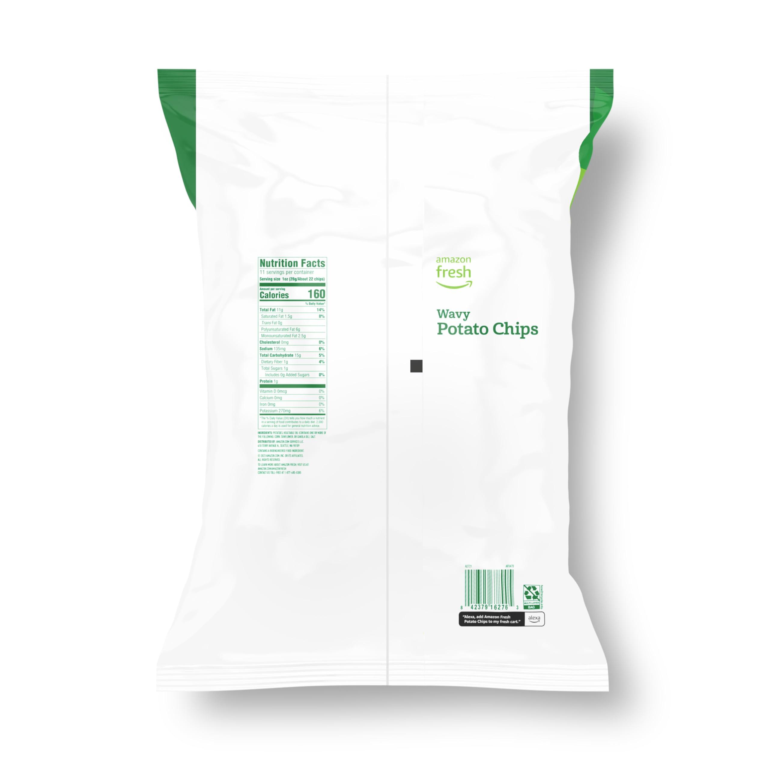 Amazon Fresh, Wavy Potato Chips, 11 Oz (Previously Happy Belly, Packaging May Vary) - Image 2