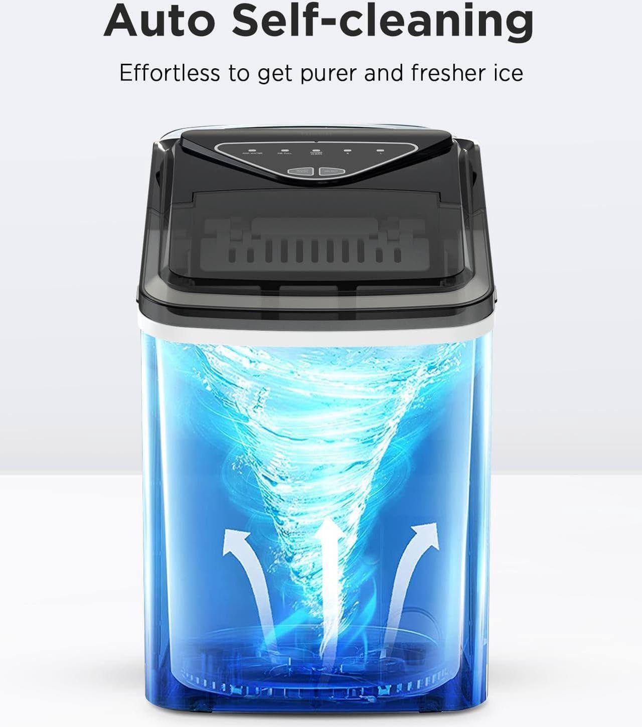 Totnz Countertop Ice Maker Machine, 26lbs in 24Hrs, 9 Ice Cubes Ready in 6 Mins, Auto-Cleaning Portable Ice Maker with Basket and Scoop, for Home/Kitchen/Camping/RV - Image 6
