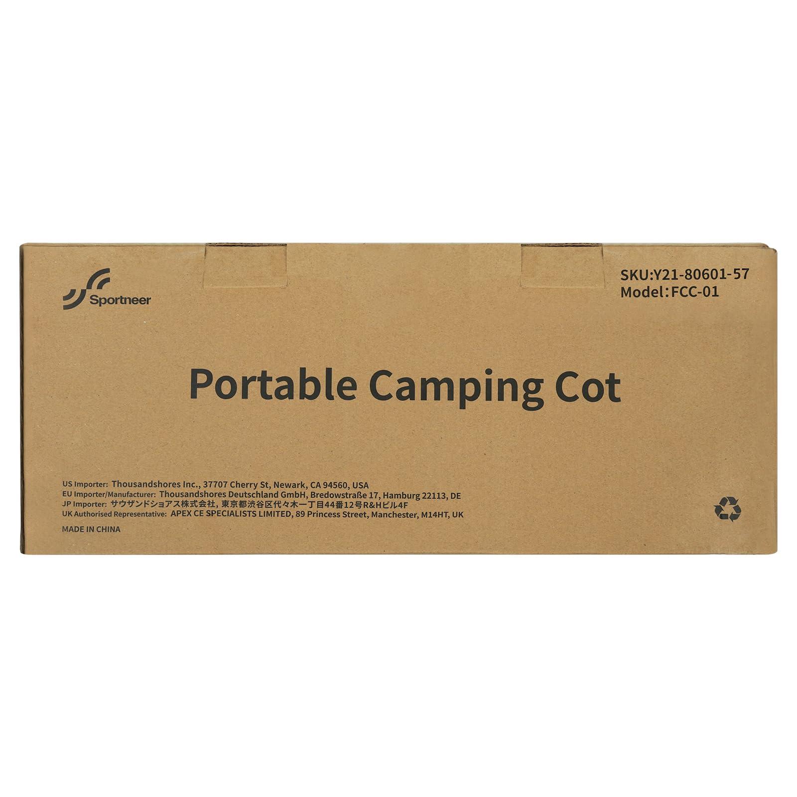 Sportneer Camping Cot, Folding Cots Lever Lock Portable Lightweight Sleeping Camping Bed for Adults Outdoor Travel Backpacking Camp Hiking Supports 330lbs - Image 8
