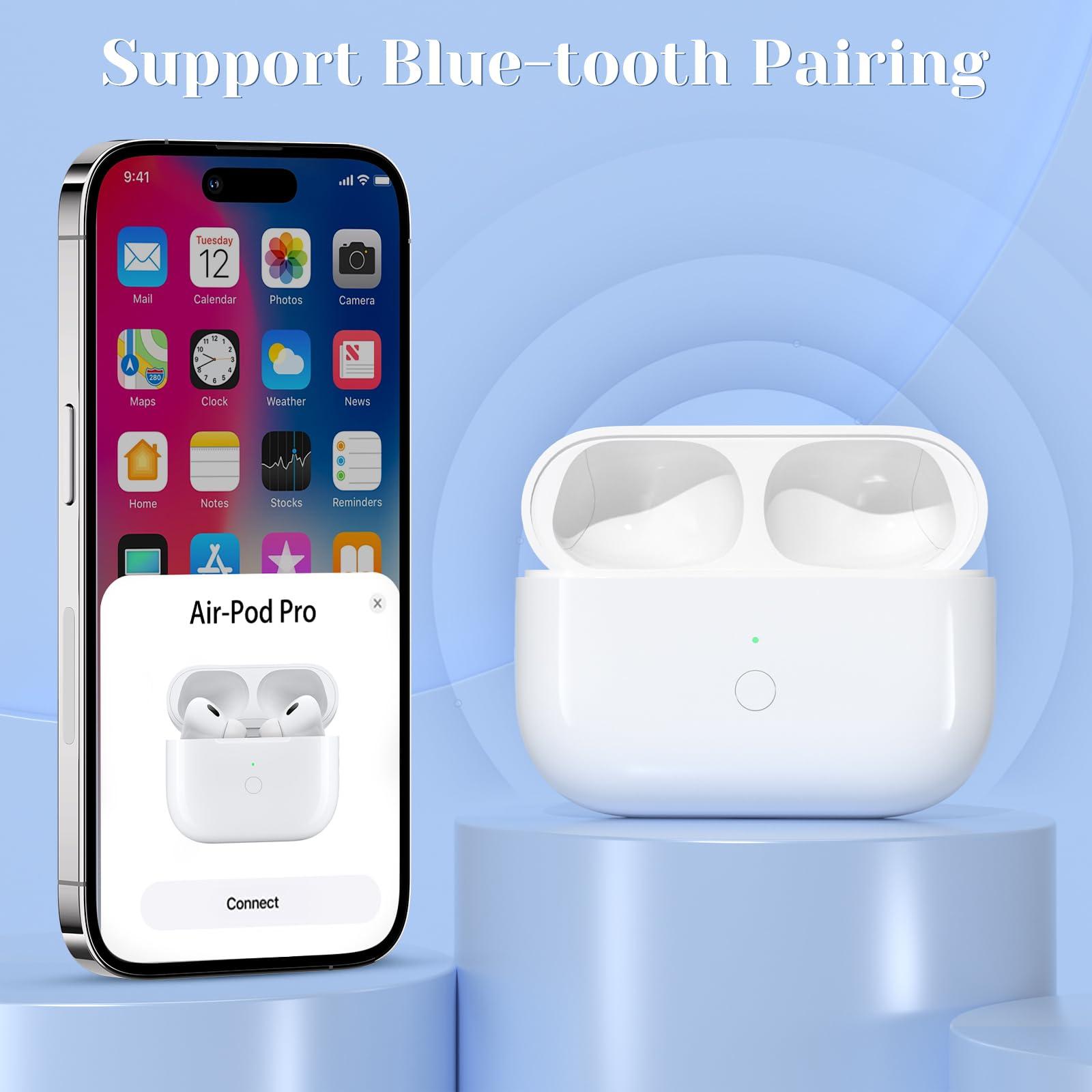 JKV Wireless Charging Replacement for AirPod Pro 1 2 Charging Case with Type-C Port, Only Compatible with Air Pods Pro 1st 2nd Charger Case with Blue Tooth Pairing Sync Button, no Airpod - Image 4
