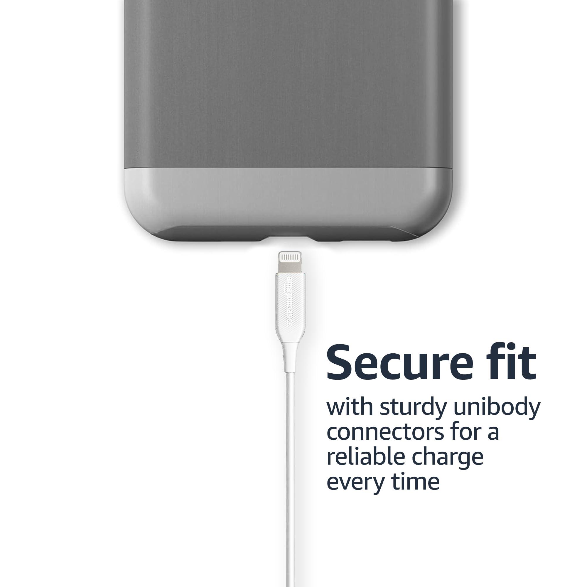 Amazon Basics 2-Pack Fast Charging USB-A to Lightning ABS Durable Charger Cable, MFi Certified for Apple iPhone Charging, iPhone 14 13 12 11 X Xs Pro, Pro Max, Plus, iPad, 6 Foot Length, White - Image 4