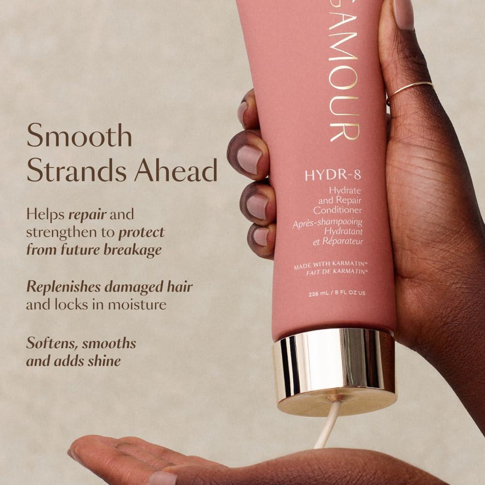 VEGAMOUR HYDR-8 Hydrate and Repair Conditioner - Hydrating Conditioner with Marula Oil, Moringa Oil, Ceramides & Biotin, Natural Conditioner for Dry Hair - Image 5