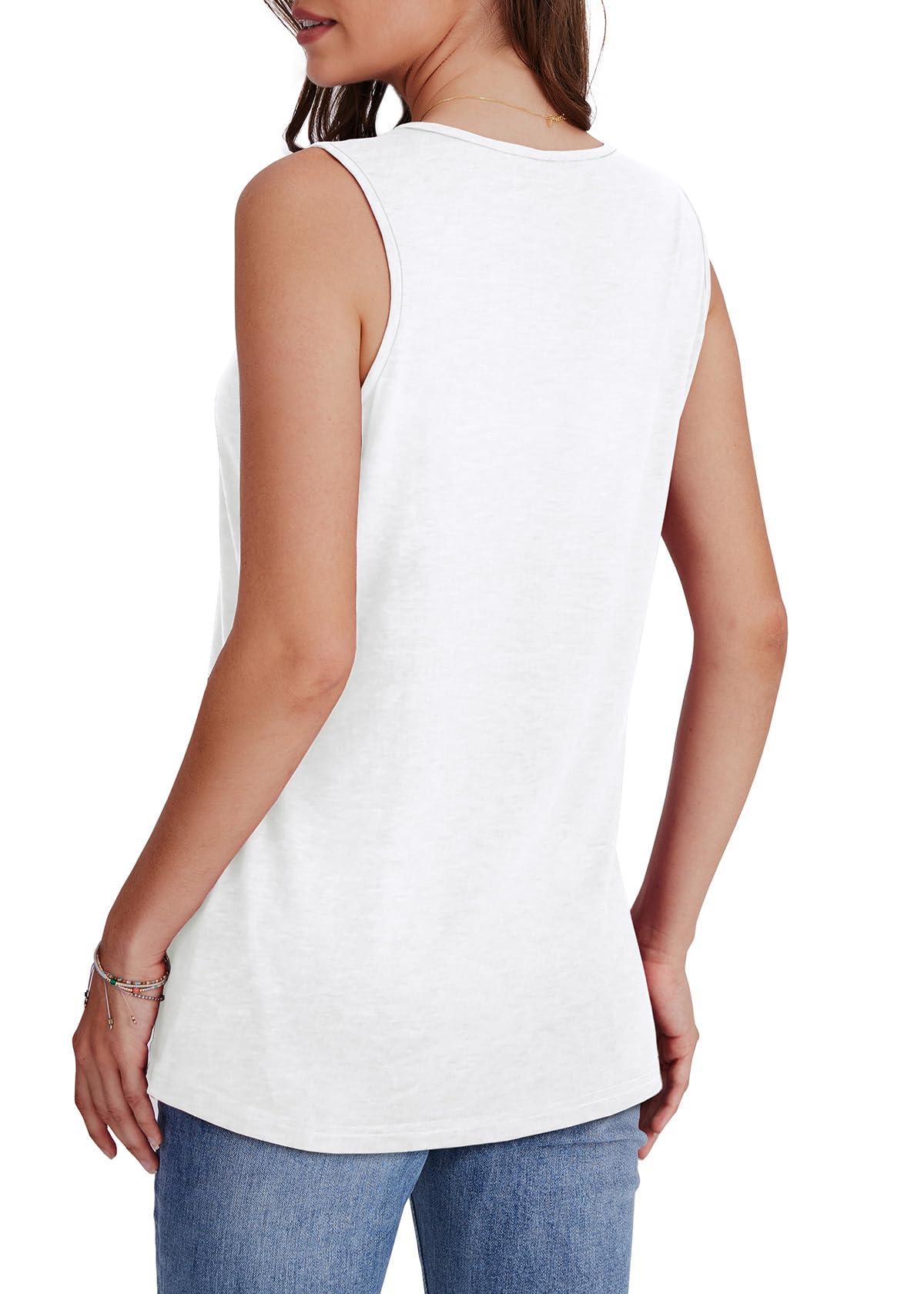 WIHOLL Tank Tops for Women Summer V Neck T Shirts Trendy Sleeveless Basic Tee Loose Fit 2025 Fashion - Image 5