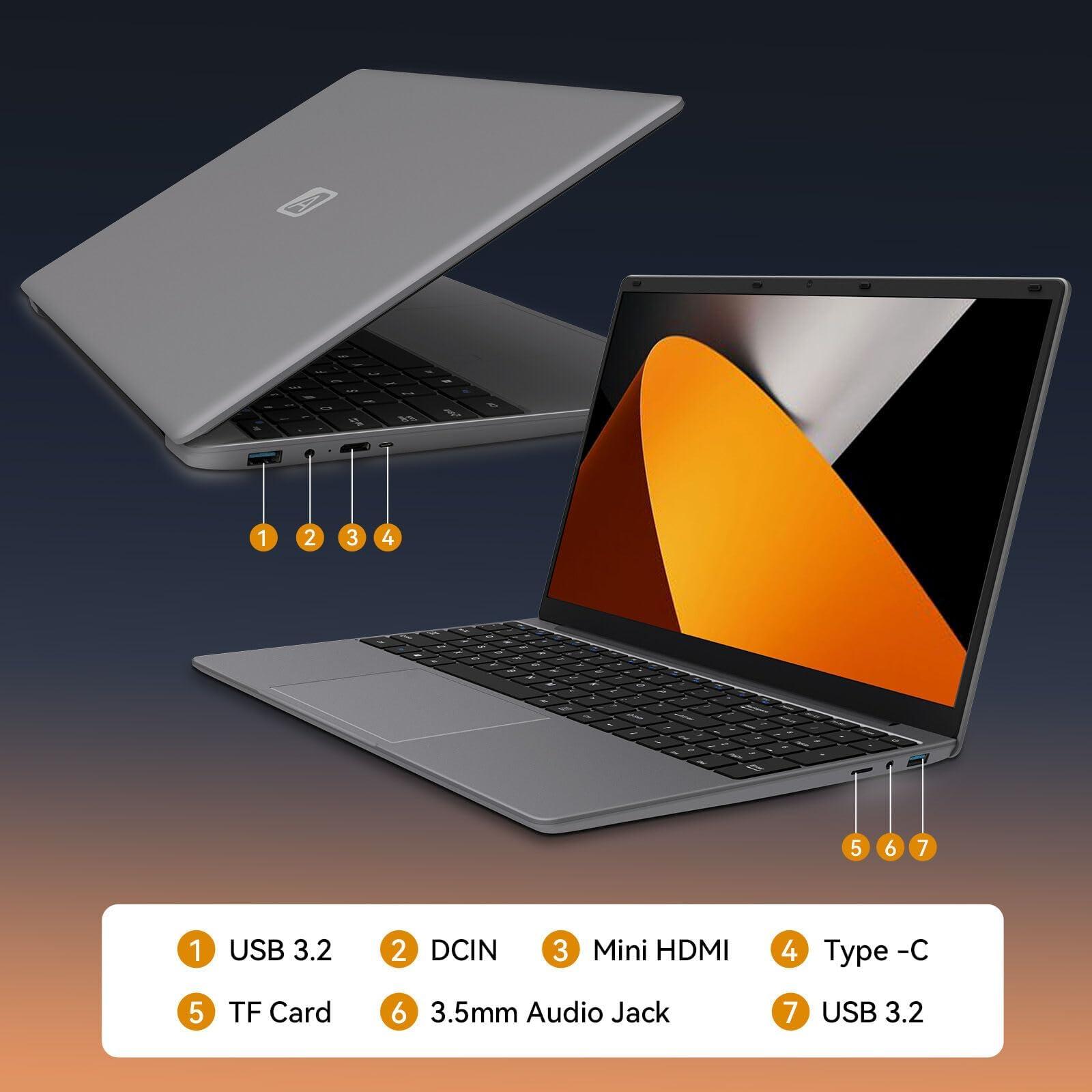 Laptop Computer 15.6'' HD Display, Intel UHD Graphics, Intel Celeron N5095 4-Core Processor, 12GB RAM, 512GB SSD up to Expandable 1TB, WiFi, 180°Open Angle, Windows 11 Laptop, Gray - Image 7