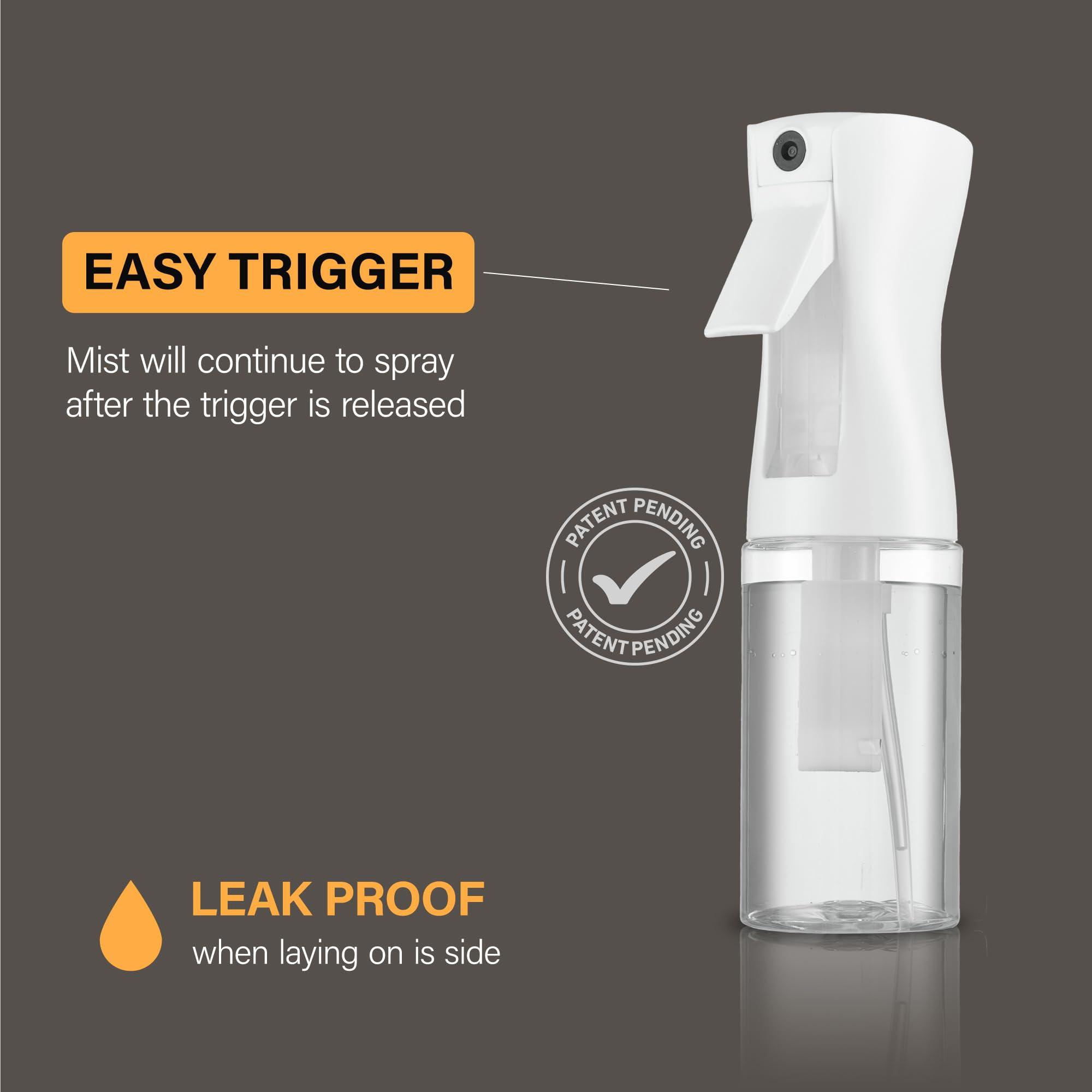 2 Pack Continuous Spray Bottles - Ultra Fine Mist Sprayer | Water Spray Bottle For Hair Mister Spray Bottle | Hair Spray Bottles For Hairstyling, Cleaning, Salons - 2pk 6.8 OZ / 200 ML - Image 2