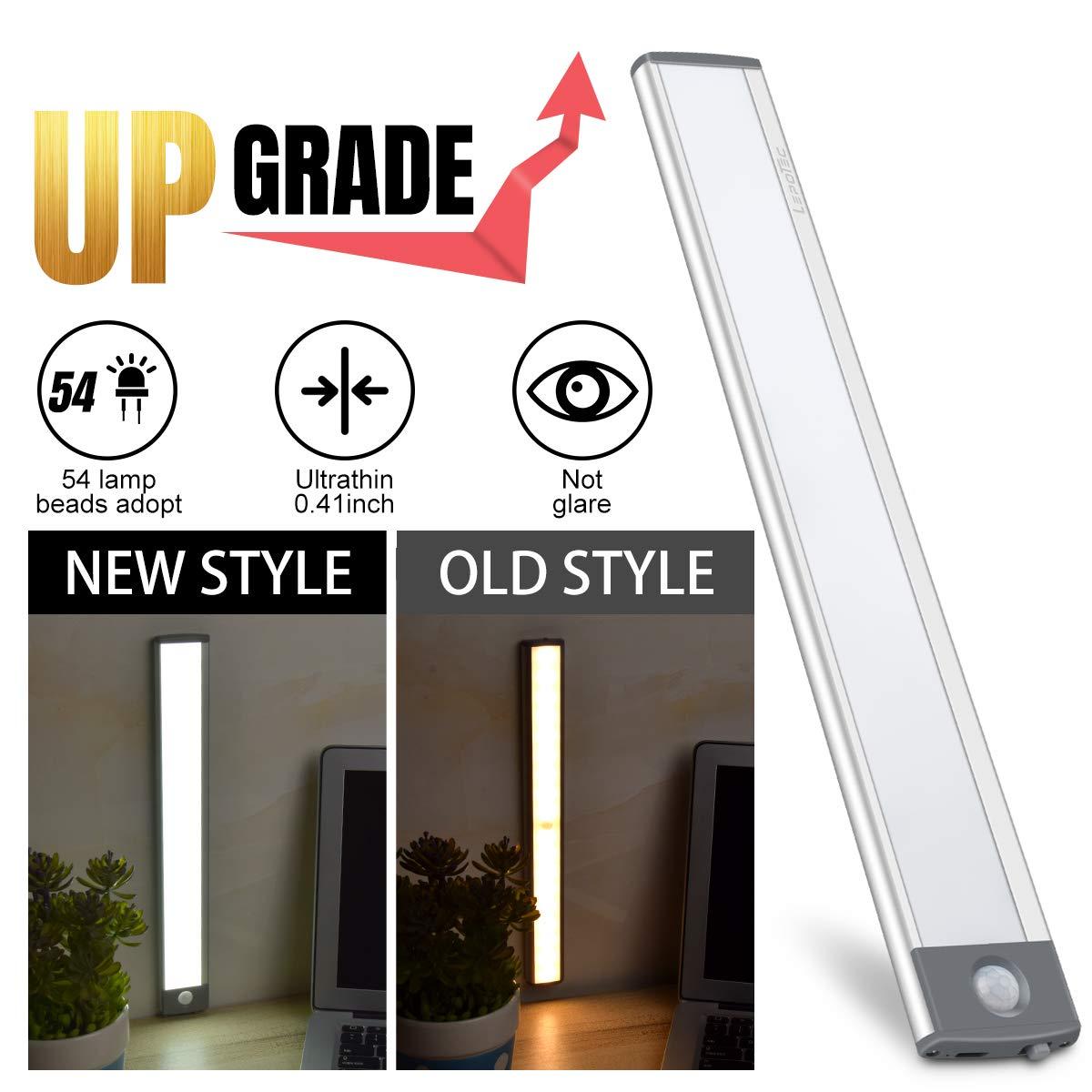 LED Motion Sensor Light,Under Counter Lighting, Wireless USB Rechargeable Kitchen Night Lights,Battery Powered Operated Light,54-LED Light for Wardrobe,Closets,Cabinet,Cupboard, 2 Count (Pack of 1) - Image 7
