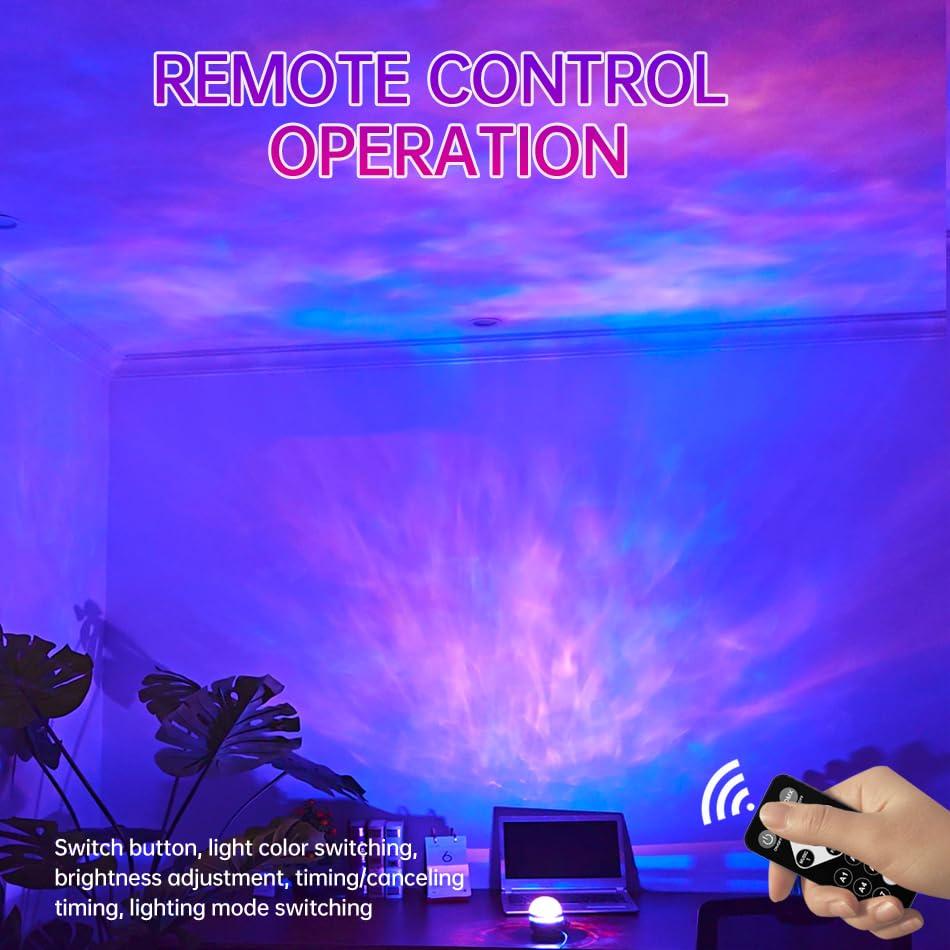 ＳＯＴＫＺＴ USB 2 in 1 Northern Lights Aurora Light Projector,Northern Galaxy Light with Remote Control, Water Ripple Aurora Lamp Bedroom Night Light Projector for Kids, Adult/Party/Gift - Image 2