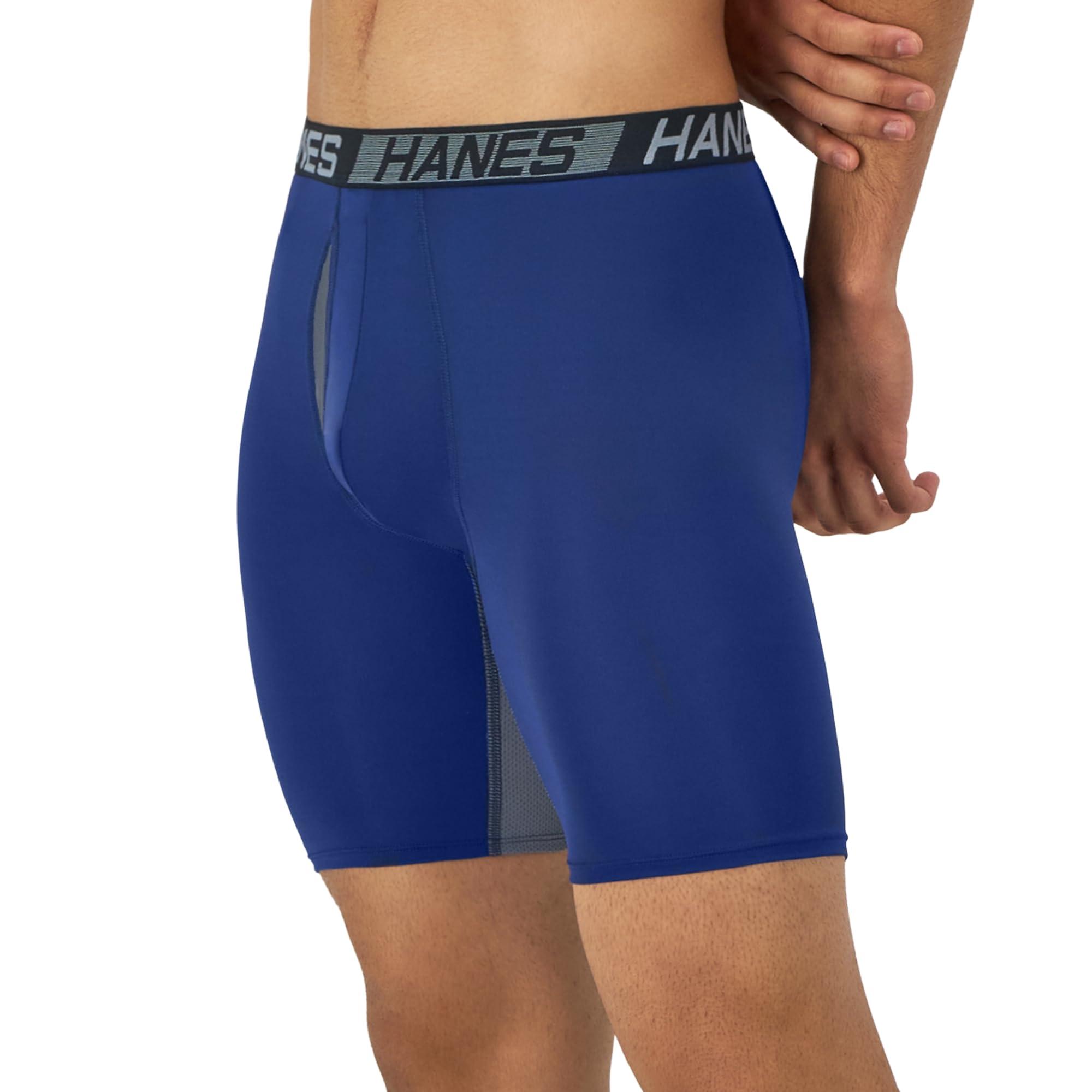 Hanes Men’s Total Support Pouch Boxer Briefs, X-Temp Cooling, Moisture-Wicking Underwear, Regular, Long-leg and Trunk, 3-Pack - Image 4