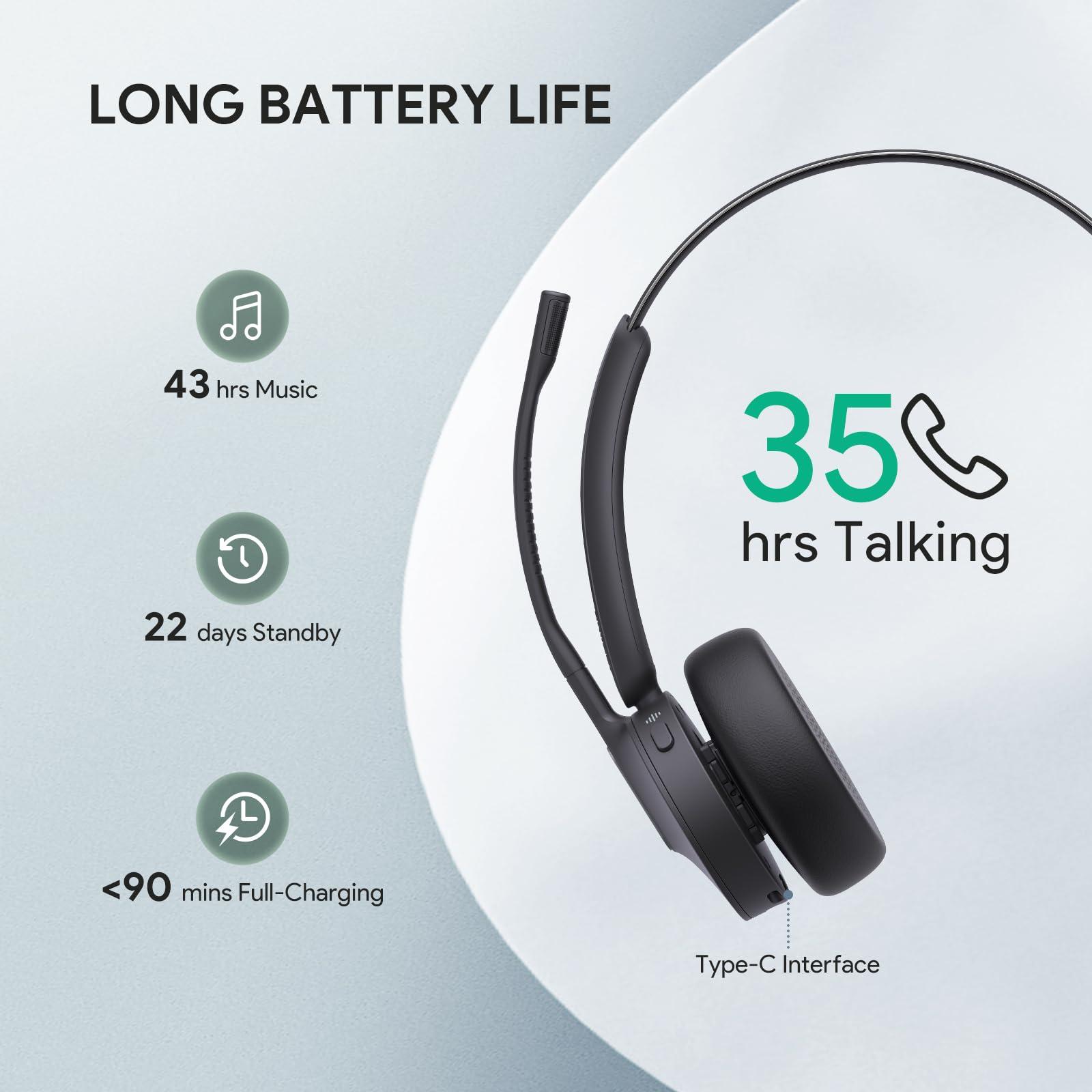 Yealink BH70 Mono Wireless Bluetooth Headset with Microphone for Work, up to 35h Talking Battery Life, 3-Mic Noise Cancellation, 91g Lightweight Microsoft Teams Certified Work Headsets for PC - Image 3