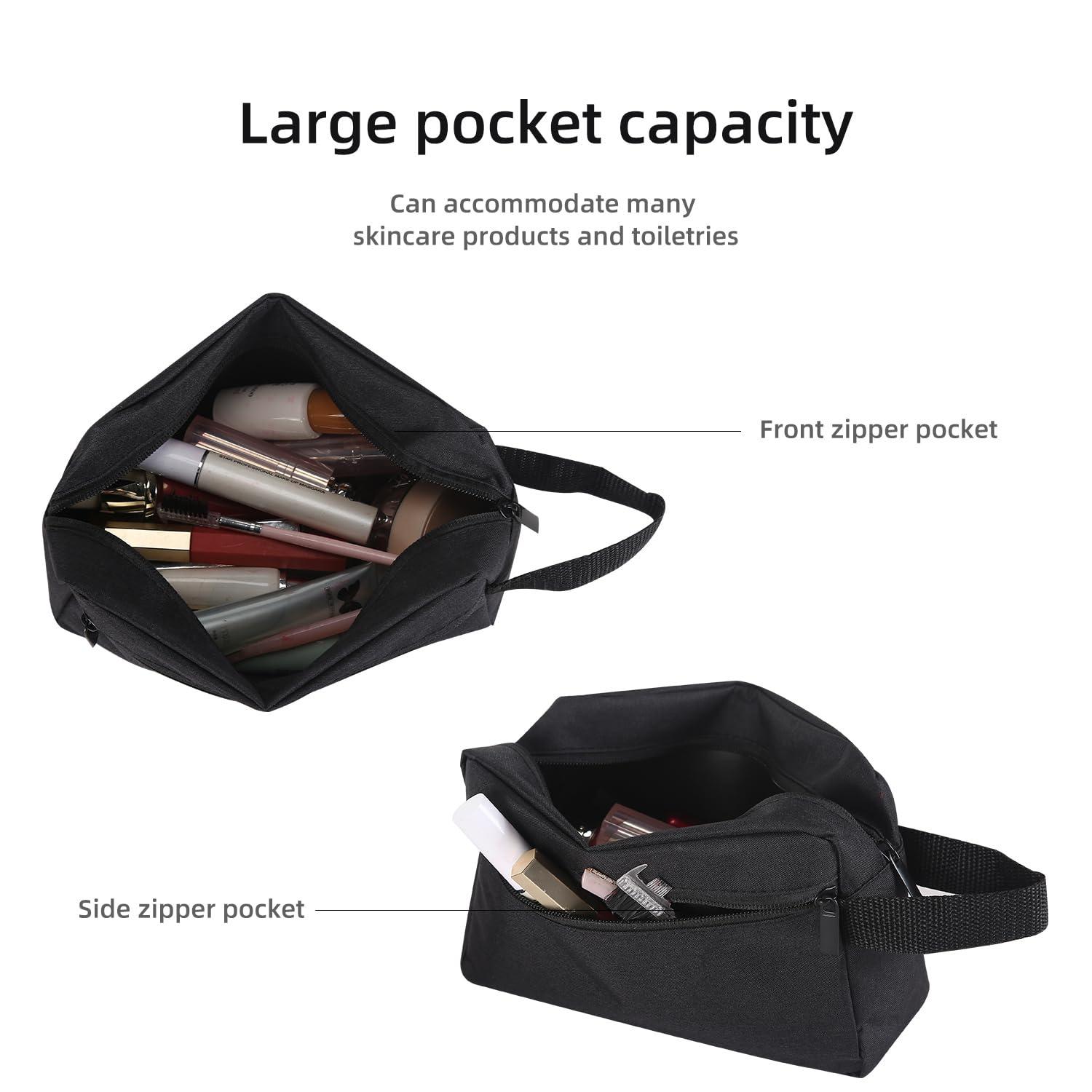 Icramsy Travel Toiletry bag Toiletry bag for women men Hanging Cosmetic bag Travel accessories for Women Men (Black) - Image 5