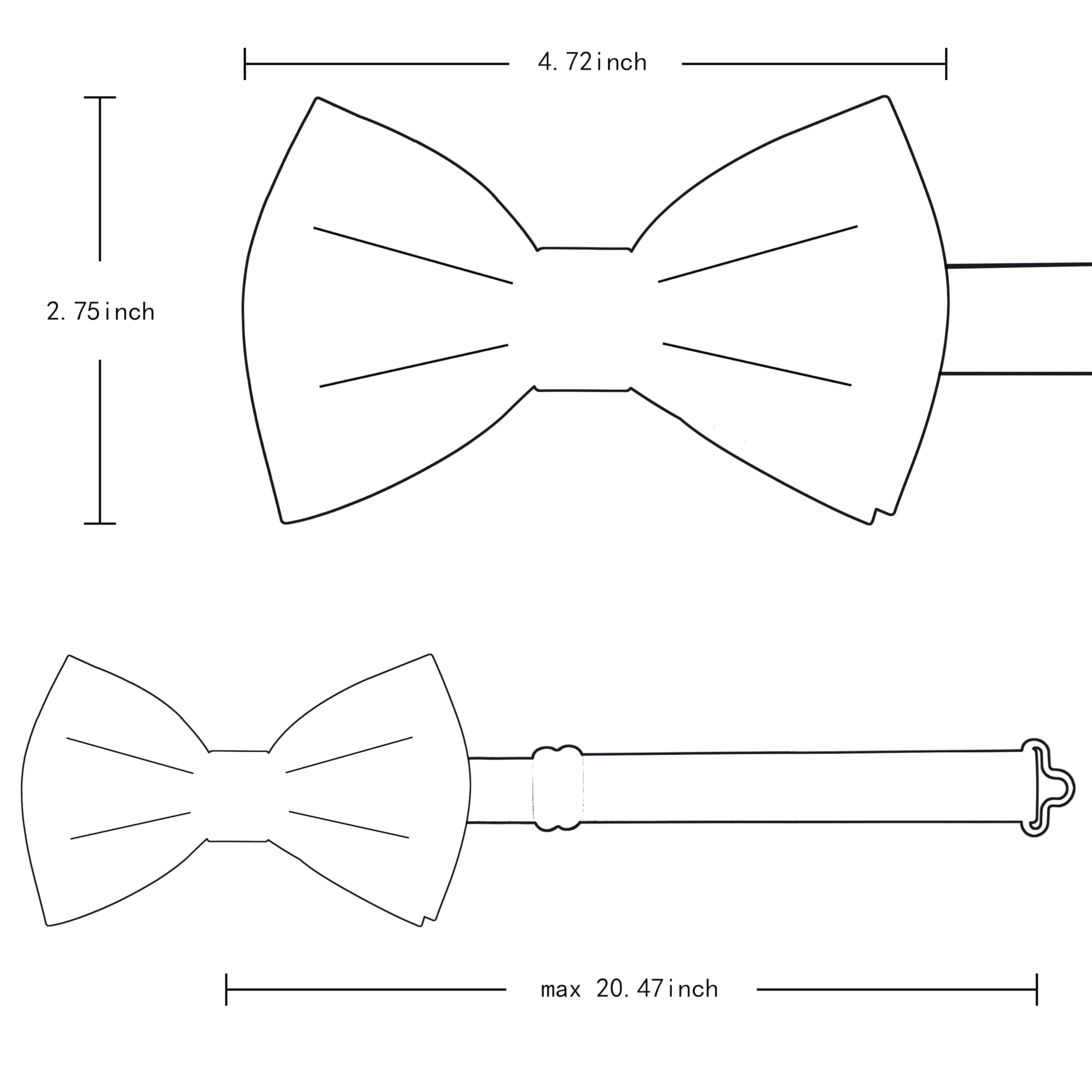 Branduce Solid Color Pre-tied Bow Tie Quality Adjustable Bowtie for Men Party Wedding - Image 4
