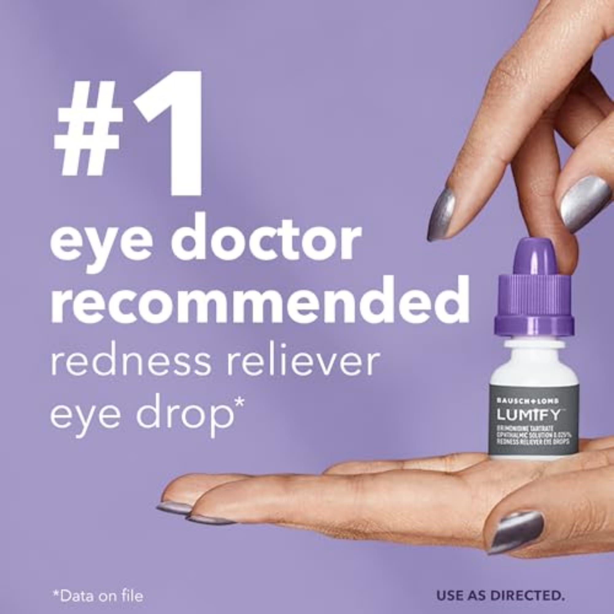 LUMIFY Eye Drops for Red Eyes, Redness Reliever for Brighter Looking Eyes, Works in 1 Minute & Lasts Up to 8 Hours, Eye Drops, 0.08 Fl Oz (2.5 mL) - Image 7