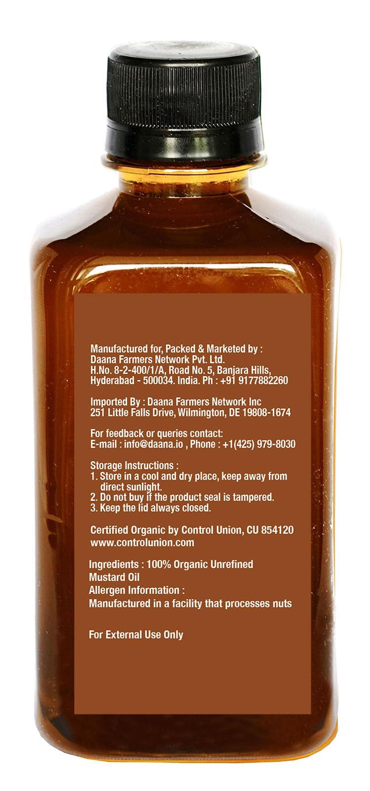Daana Mustard Oil: CERTIFIED USDA ORGANIC, EXTRA VIRGIN, COLD PRESSED (12 oz) - Image 5