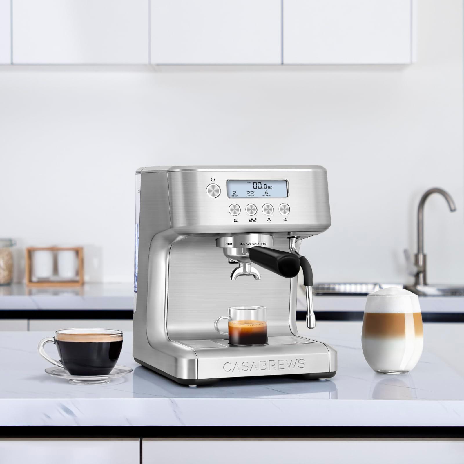 CASABREWS Ultra Espresso Machine with LCD Display, Powerful Milk Frother and Customizable Brewing Temperature, Provides Barista-Level Lattes and Cappuccinos - Image 2
