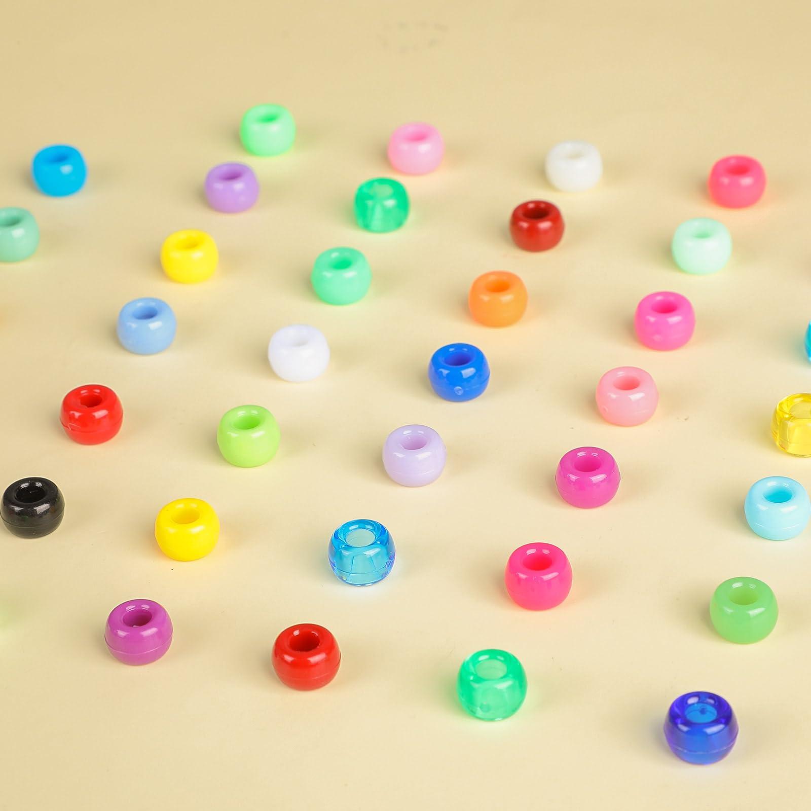 Huquary 21000 Pcs Pony Beads Bulk 6 x 9 mm Plastic Kandi Beads for Bracelet for Multicolor Craft Making Rainbow Necklace Jewelry Key Chain DIY Braids(40 Colors) - Image 6