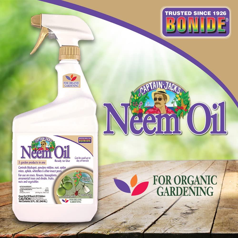 Bonide Captain Jack's Neem Oil, 32 oz Ready-to-Use Spray, Multi-Purpose Fungicide, Insecticide and Miticide for Organic Gardening - Image 10