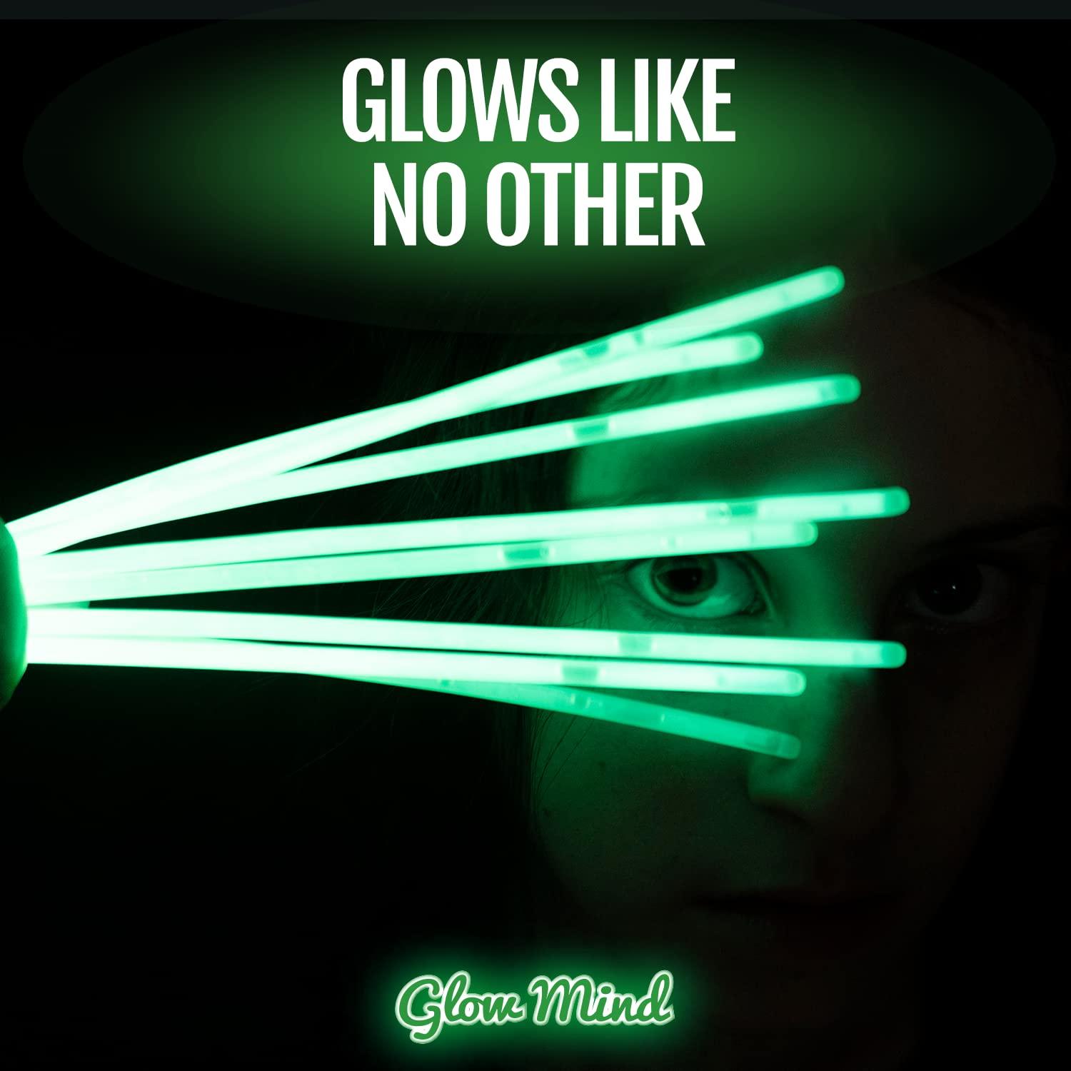 100 Ultra Bright Glow Sticks Bulk Party Pack - Glow in the Dark Party Supplies Pack - 8" Glowsticks Party Favors with Bracelets and Necklaces - Image 3