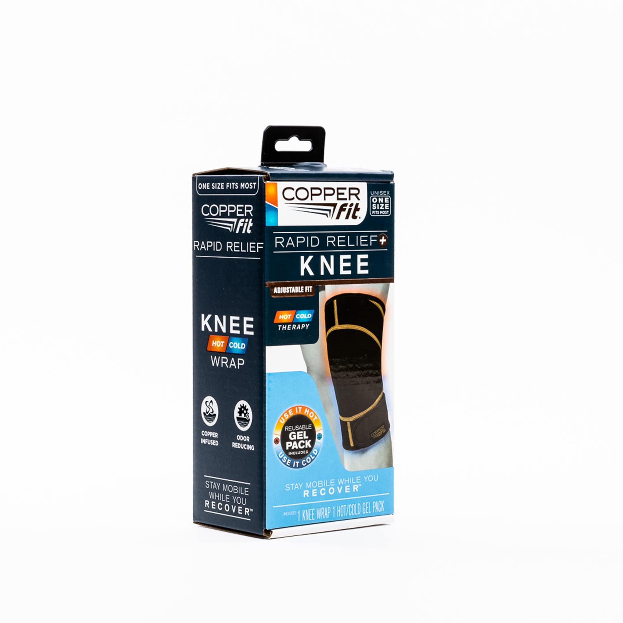 Copper Fit unisex adult Rapid Relief Knee Wrap with Hold/Cold Therapy Abdominal Support, Black, Adjustable - Image 5