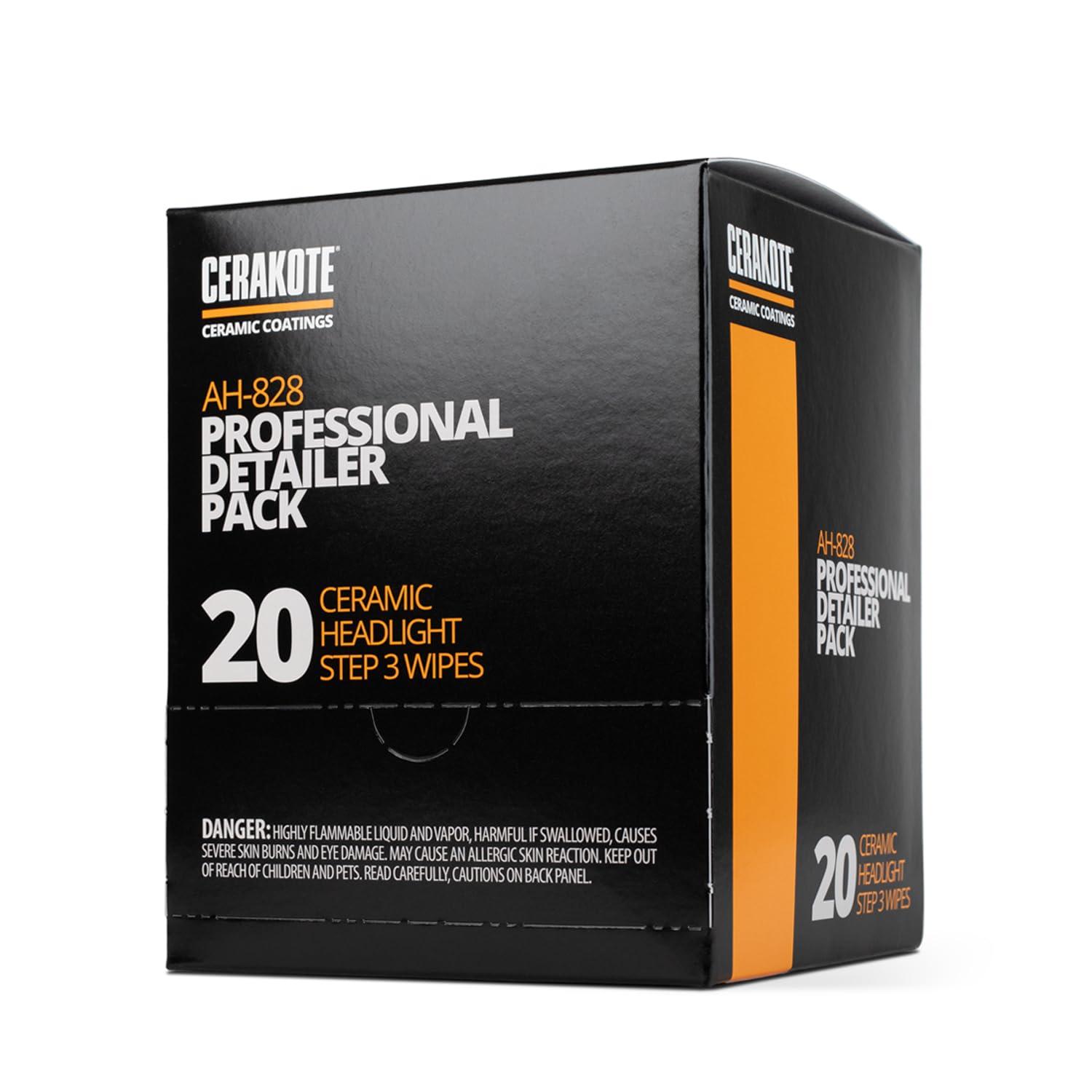 CERAKOTE® Ceramic Headlight Restoration Professional Detailer Pack (20 Ceramic Wipes) - Brings Headlights Back to Like New Condition - Step 3 Only