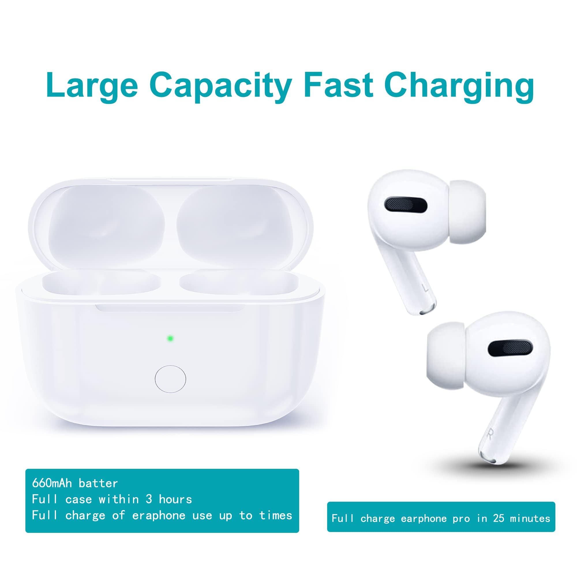 Wireless Charging Case Compatible with AirPods Pro 1st & 2nd Generation, for Airpods Pro Charger Replacement Cases, Support Bluetooth Pairing&Sync Button,661 Mah Built-in Battery,White - Image 4