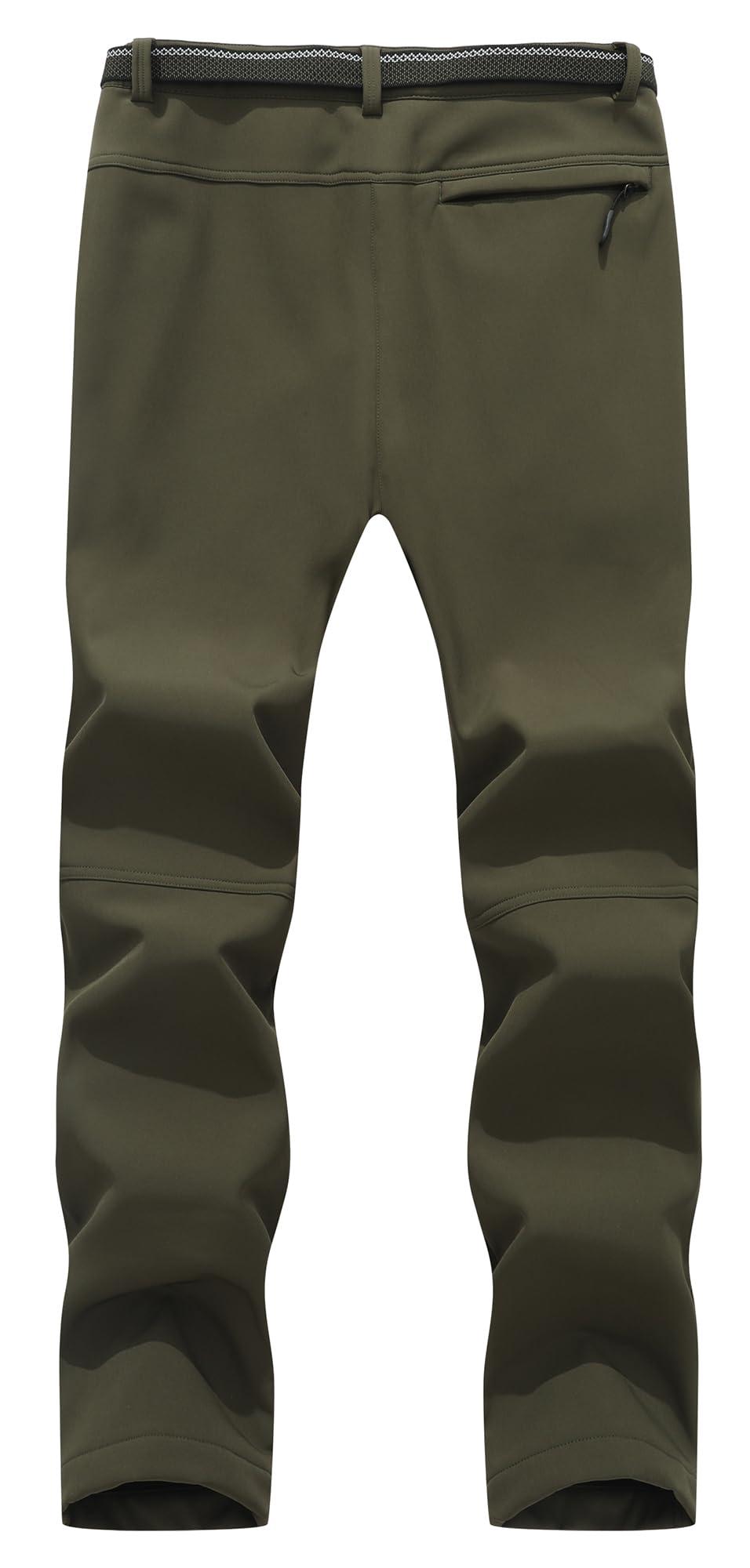 MOERDENG Women's Insulated Snow Ski Pants Waterproof Hiking Pants Fleece Lined Winter Warm Softshell Pants - Image 2