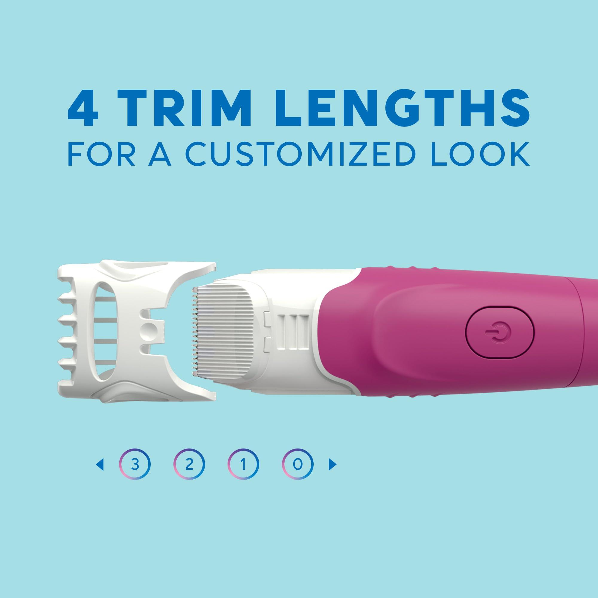 Schick Hydro Silk TrimStyle Razor with Bikini Trimmer for Women | 2-in-1 Bikini Razor for Women and Womens Trimmer for Pubic Hair, Includes 1 Waterproof Handle, 3 Refills & 1 AAA Battery - Image 3