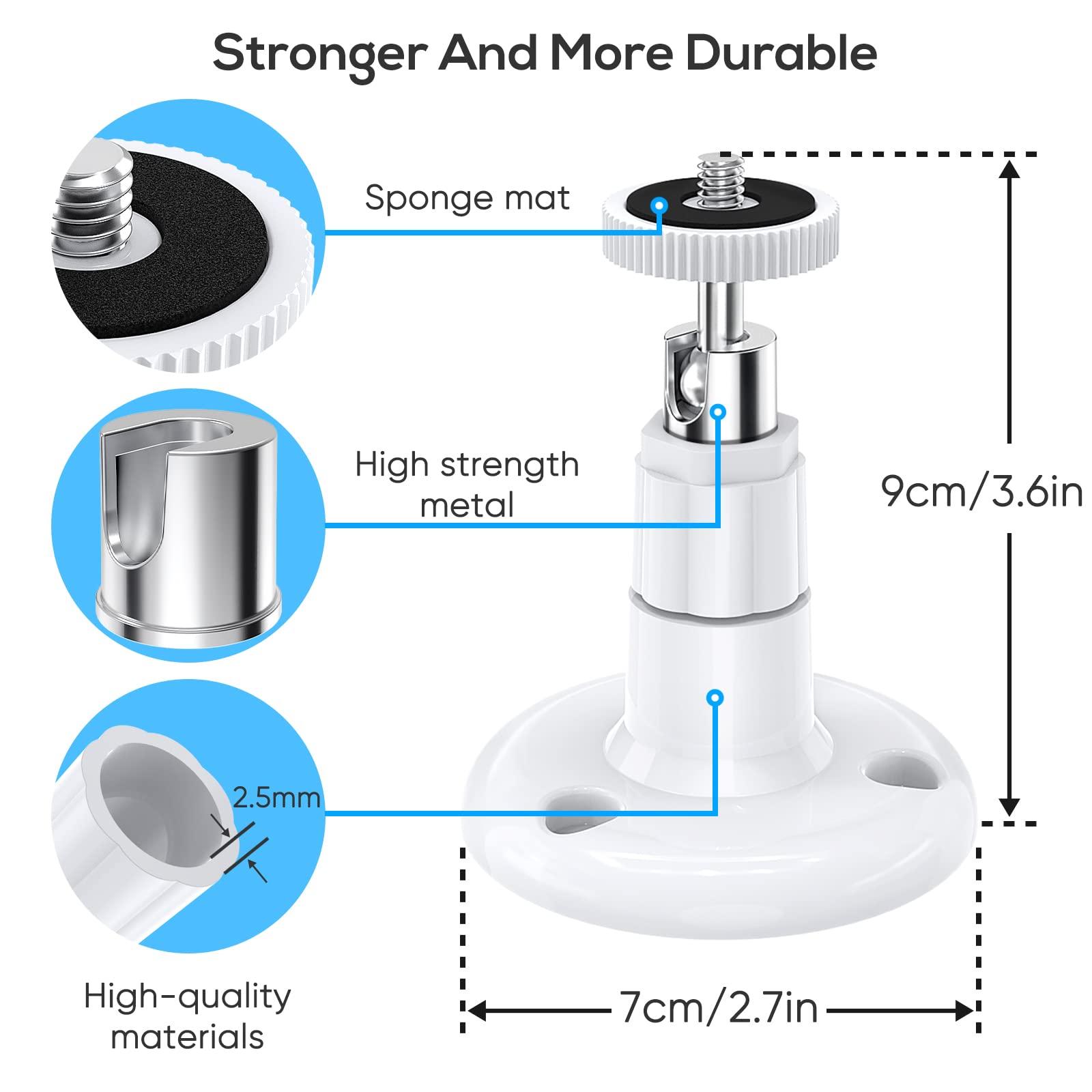 FastSnail Wall Mount Compatible with Wyze Cam Pan V3 & Wyze Cam V4/V3 & Wyze Cam Outdoor/Indoor, 360 Degree Swivel Adjustable Bracket for Wyze Cam and Other Camera with Same Interface 2 Pack - Image 3